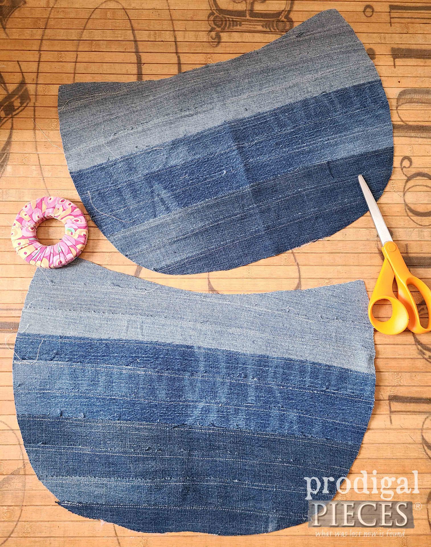 Upcycled Denim Jean Fabric for DIY Bag | prodigalpieces.com #prodigalpieces