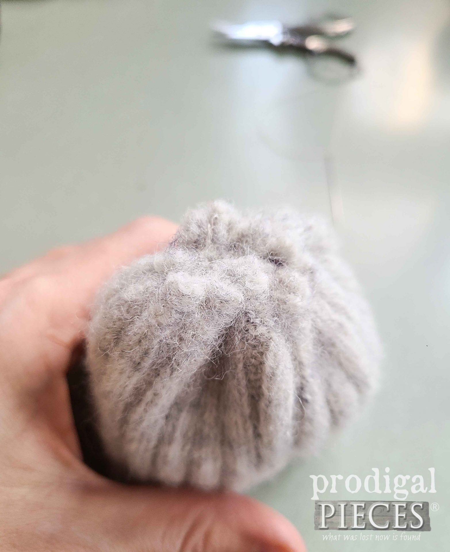 Cinched Sweater Cuff into Upcycled Nest | prodigalpieces.com #prodigalpieces