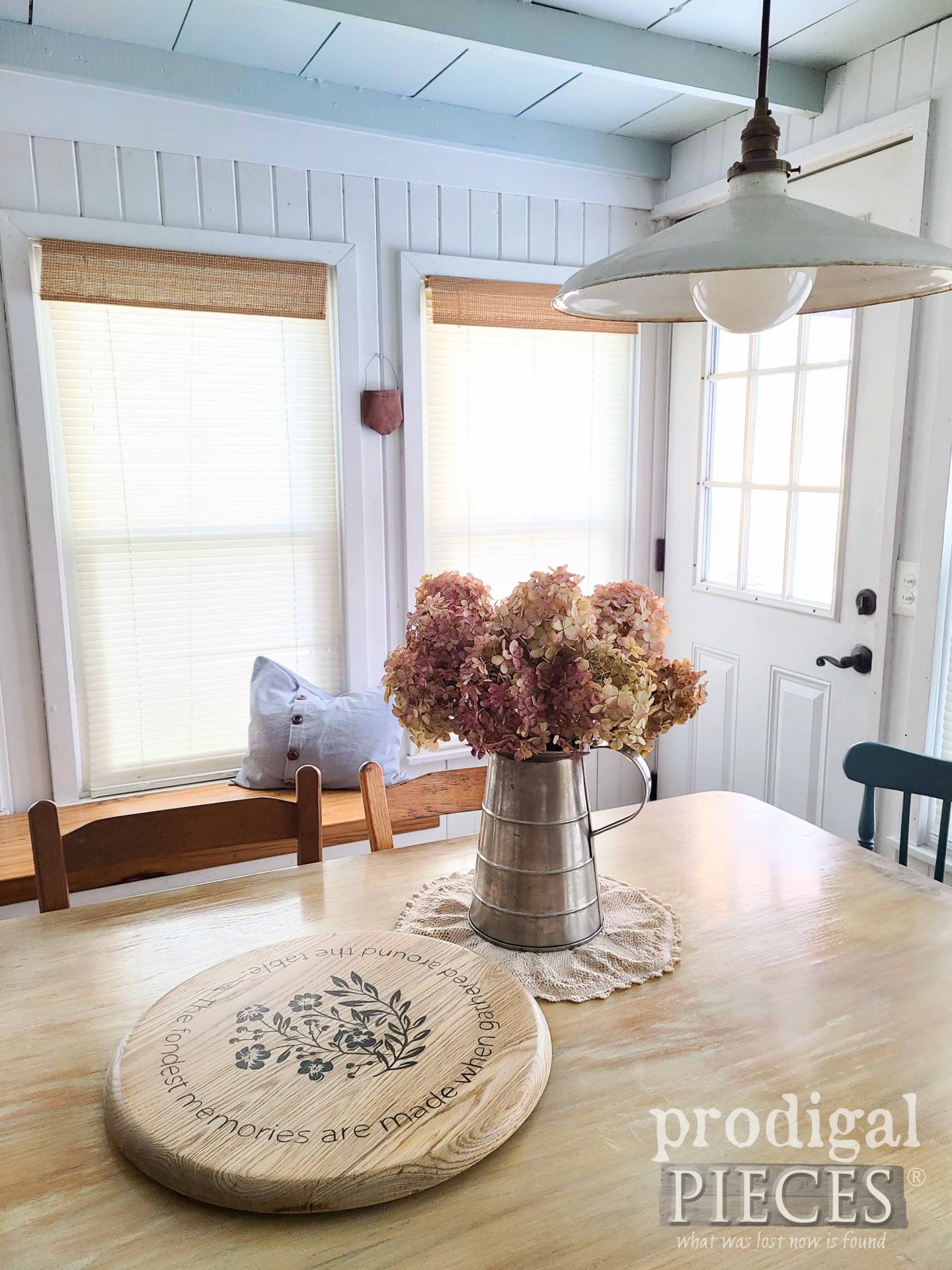 DIY Farmhouse Lazy Susan Upcycled for Home Decor by Larissa of Prodigal Pieces | prodigalpieces.com #prodigalpieces #diy #farmhouse #home #kitchen