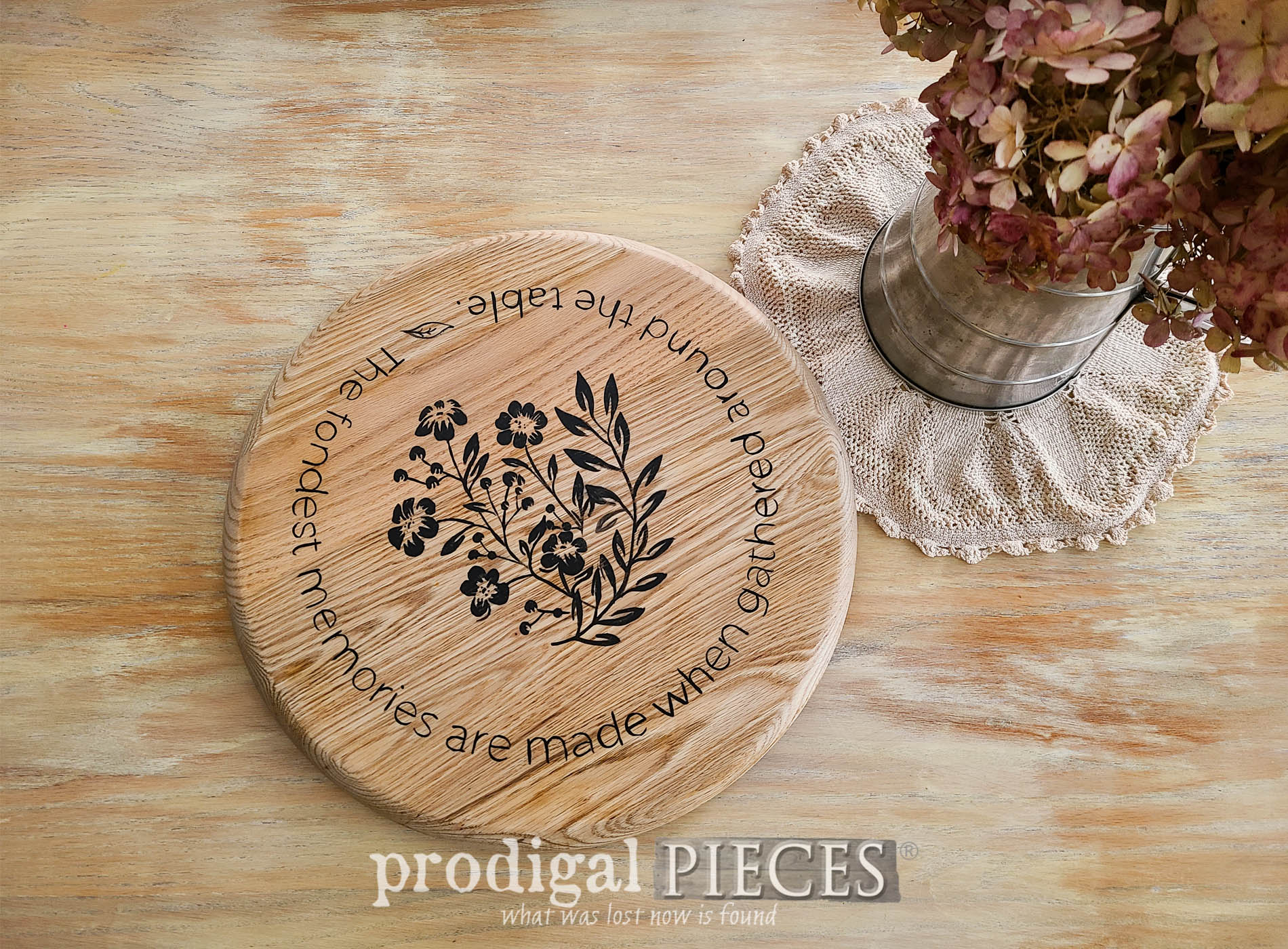Featured Upcycled Lazy Susan for Farmhouse Decor by Larissa of Prodigal Pieces | prodigalpieces.com #prodigalpieces #diy #farmhouse #home