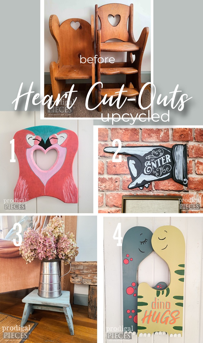 Heart Cut-Out Furniture Upcycle into Four Different Projects | Which is your favorite? | DIY details at Prodigal Pieces | prodigalpieces.com #prodigalpieces #upcycled #diy #art #farmhouse #homedecor