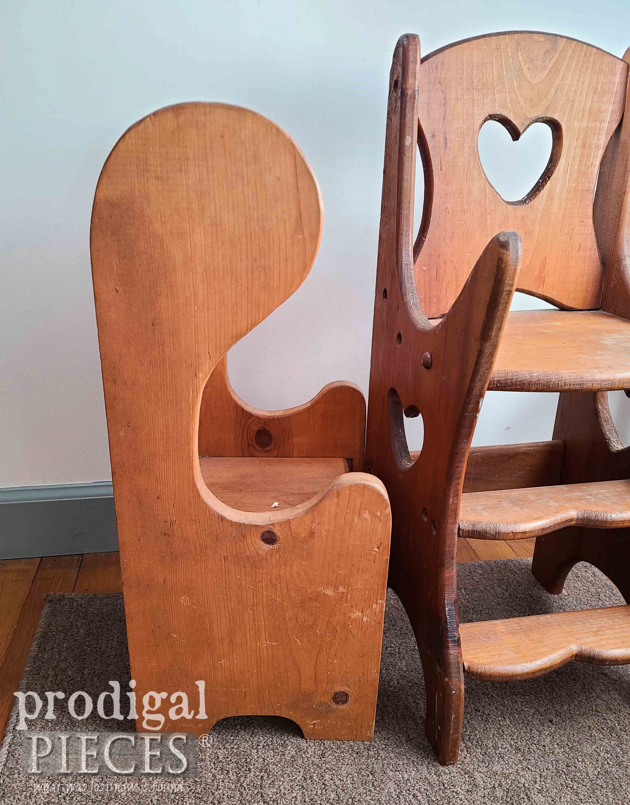 Pine Heart Cut-Out Chair Before | prodigalpieces.com