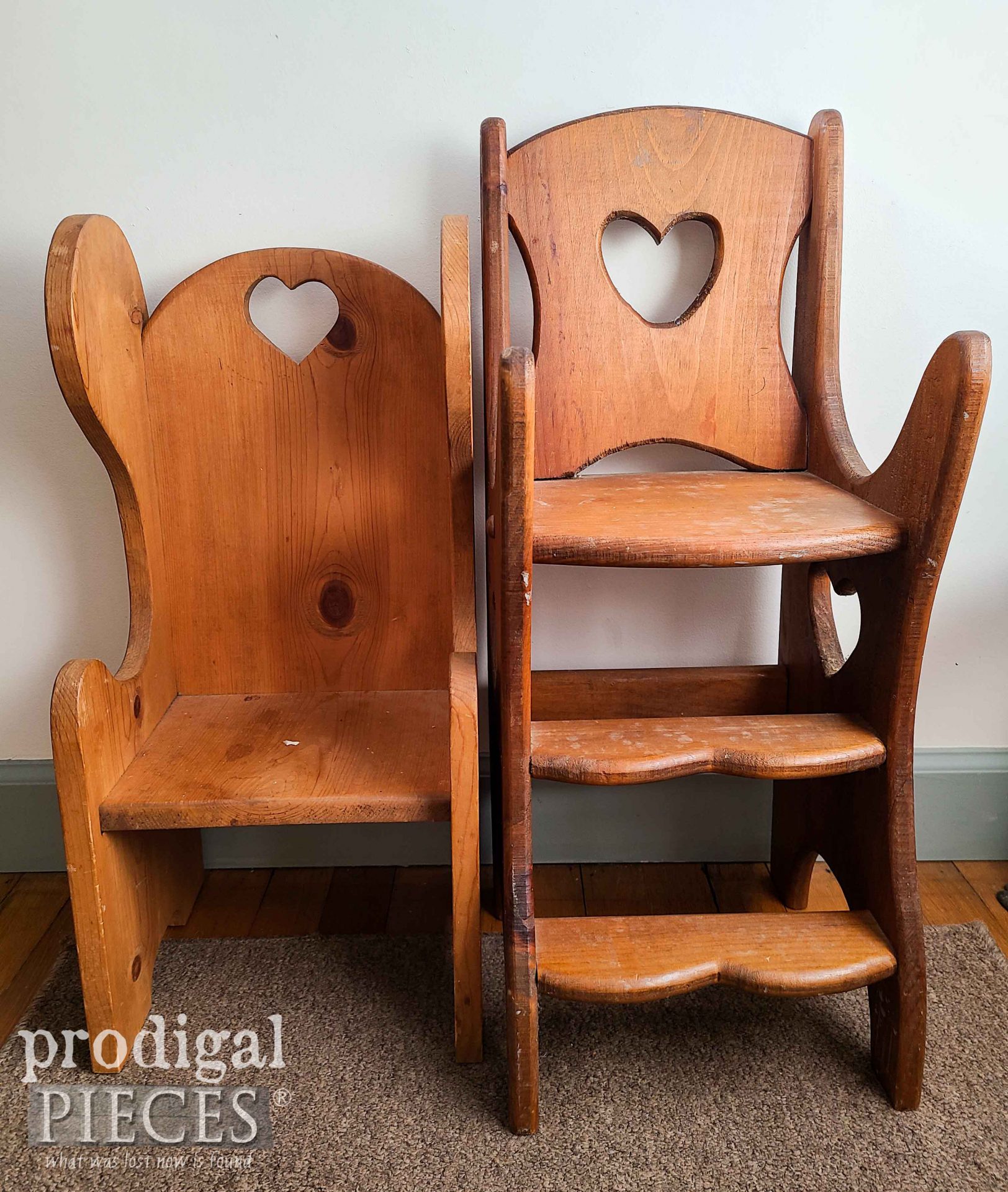 Pine Novelty Chairs Before Makeover | prodigalpieces.com