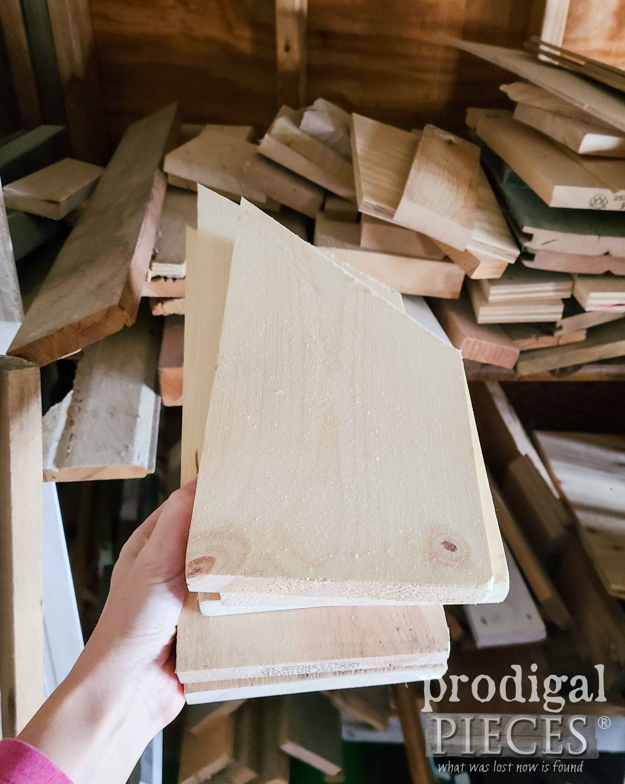 Scrap Wood Pieces for Birdhouse | prodigalpieces.com #prodigalpieces