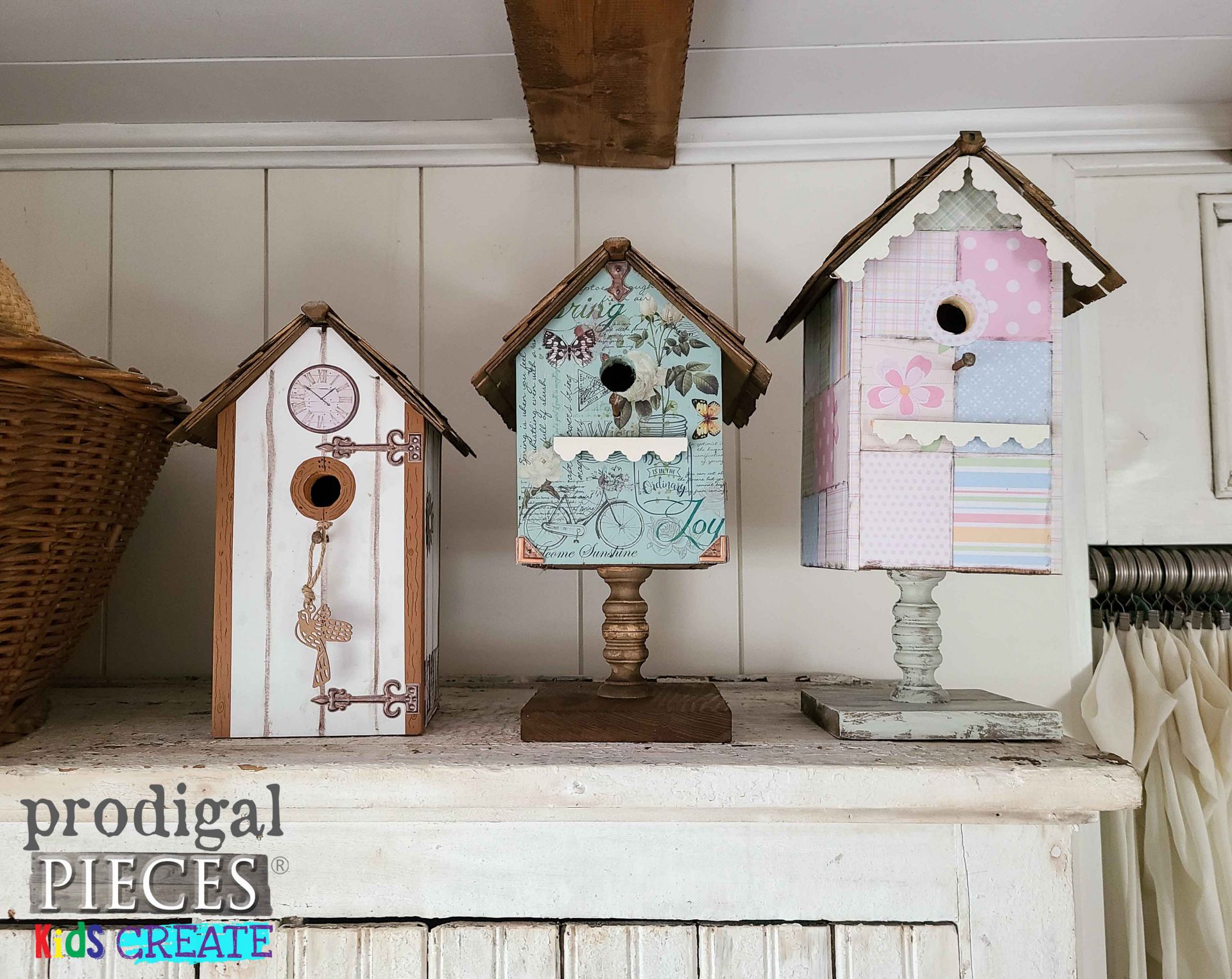 Three DIY Birdhouses with Tutorial by Prodigal Pieces KIDS Create | Tutorial at prodigalpieces.com #prodigalpieces #woodworking #diy #farmhouse #kids