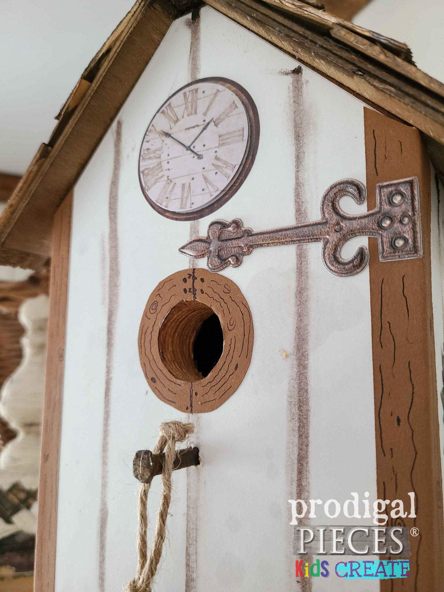 Wood Grain Closeup on DIY Birdhouse by Prodigal Pieces KIDS Create | prodigalpieces.com #prodigalpieces #farmhouse #home #diy