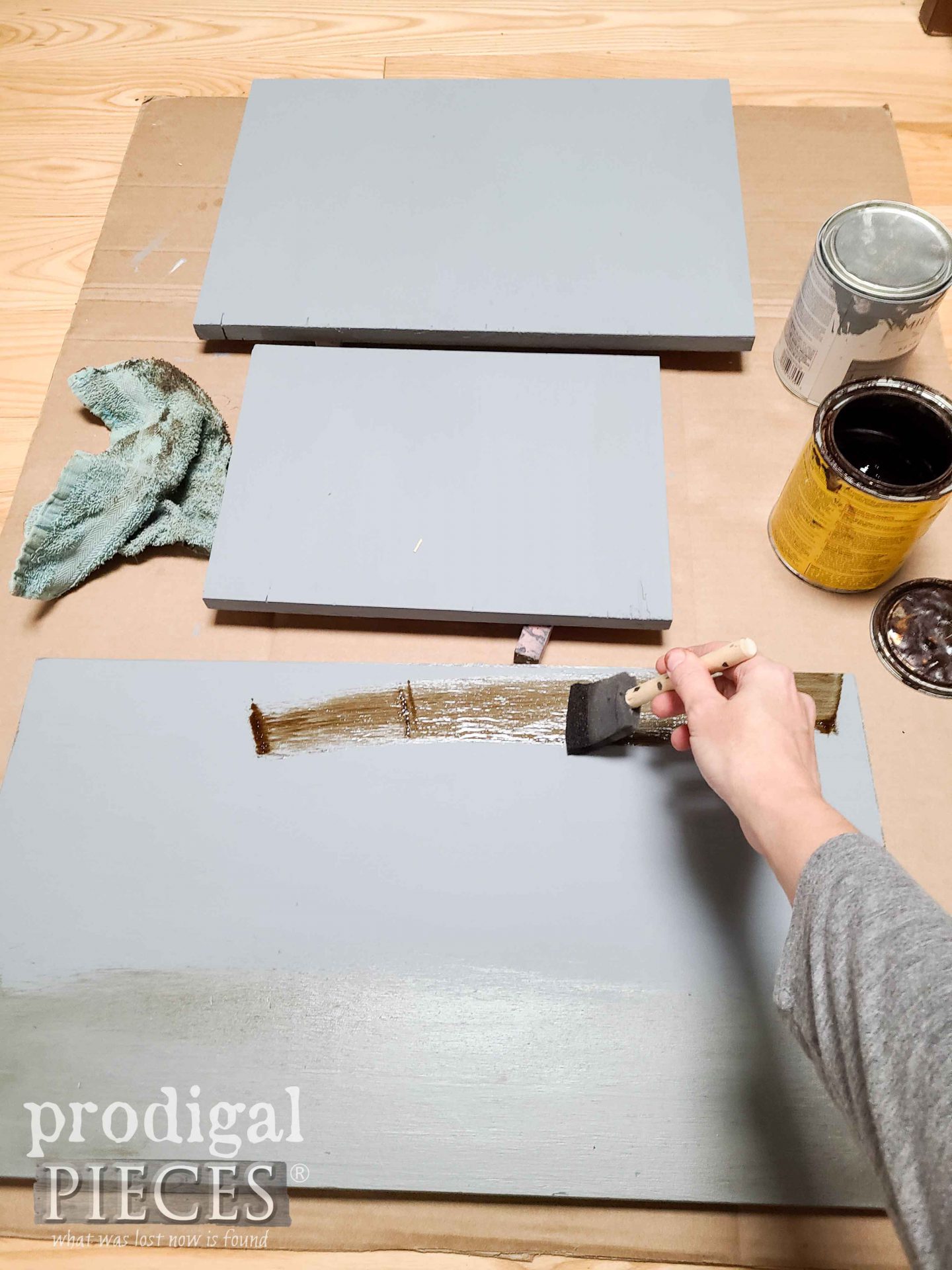 Applying Gel Stain Wash over Paint | prodigalpieces.com #prodigalpieces