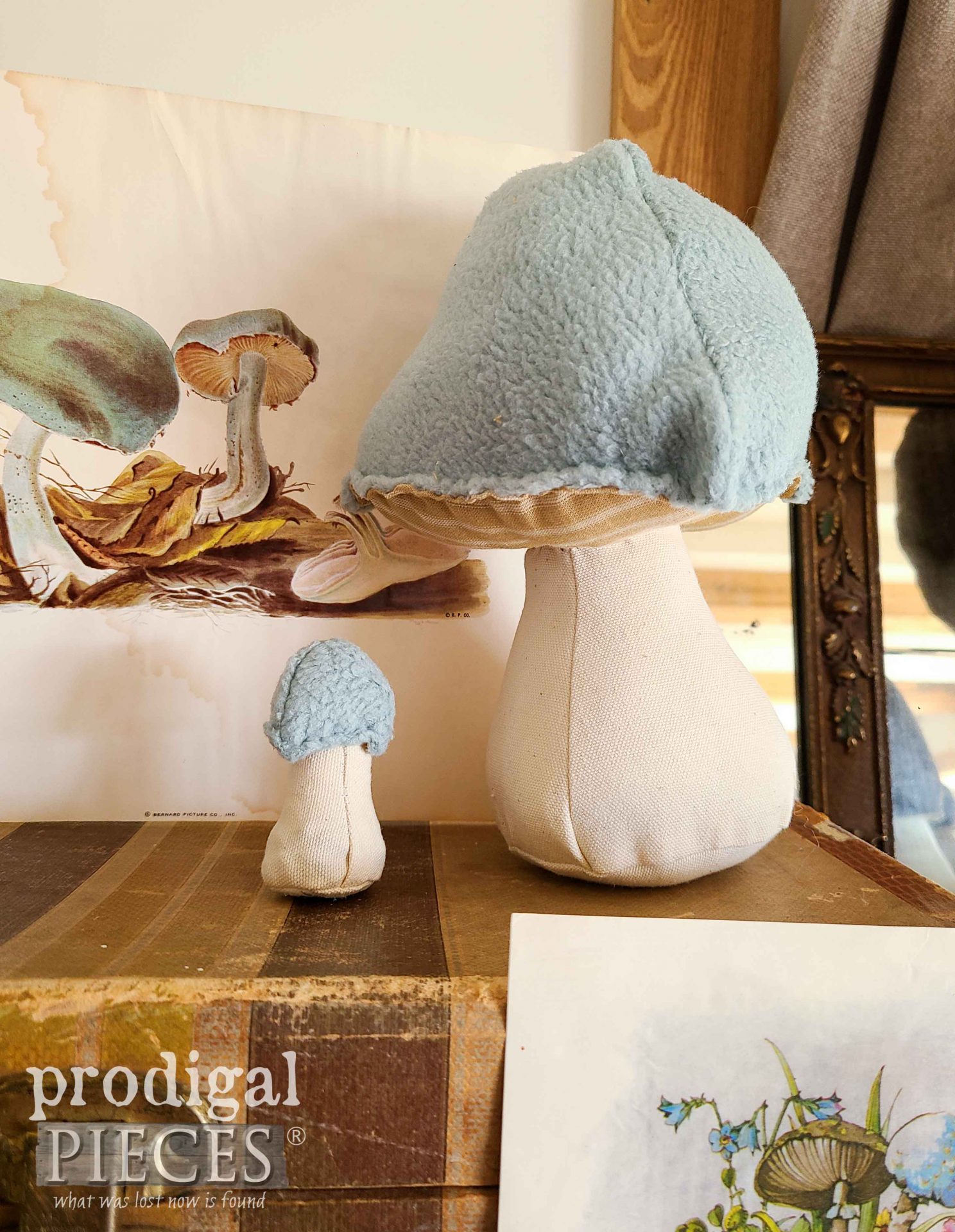DIY Fabric Mushroom in Blue by Larissa of Prodigal Pieces | prodigalpieces.com #prodigalpieces #crafts #diy #spring
