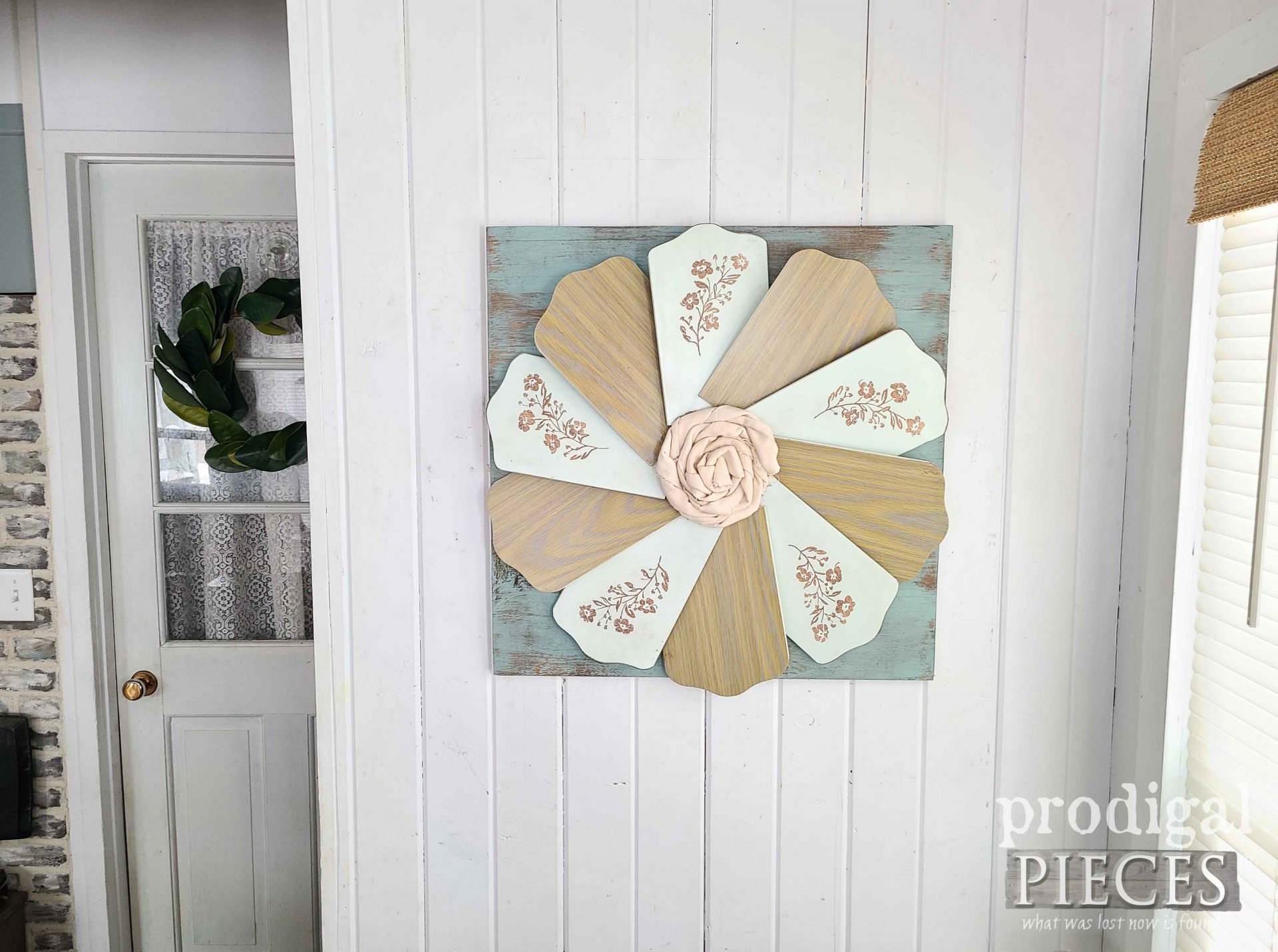 Engraved Ceiling Fan Blade Wall Art by Larissa of Prodigal Pieces | prodigalpieces.com #prodigalpieces #art #diy