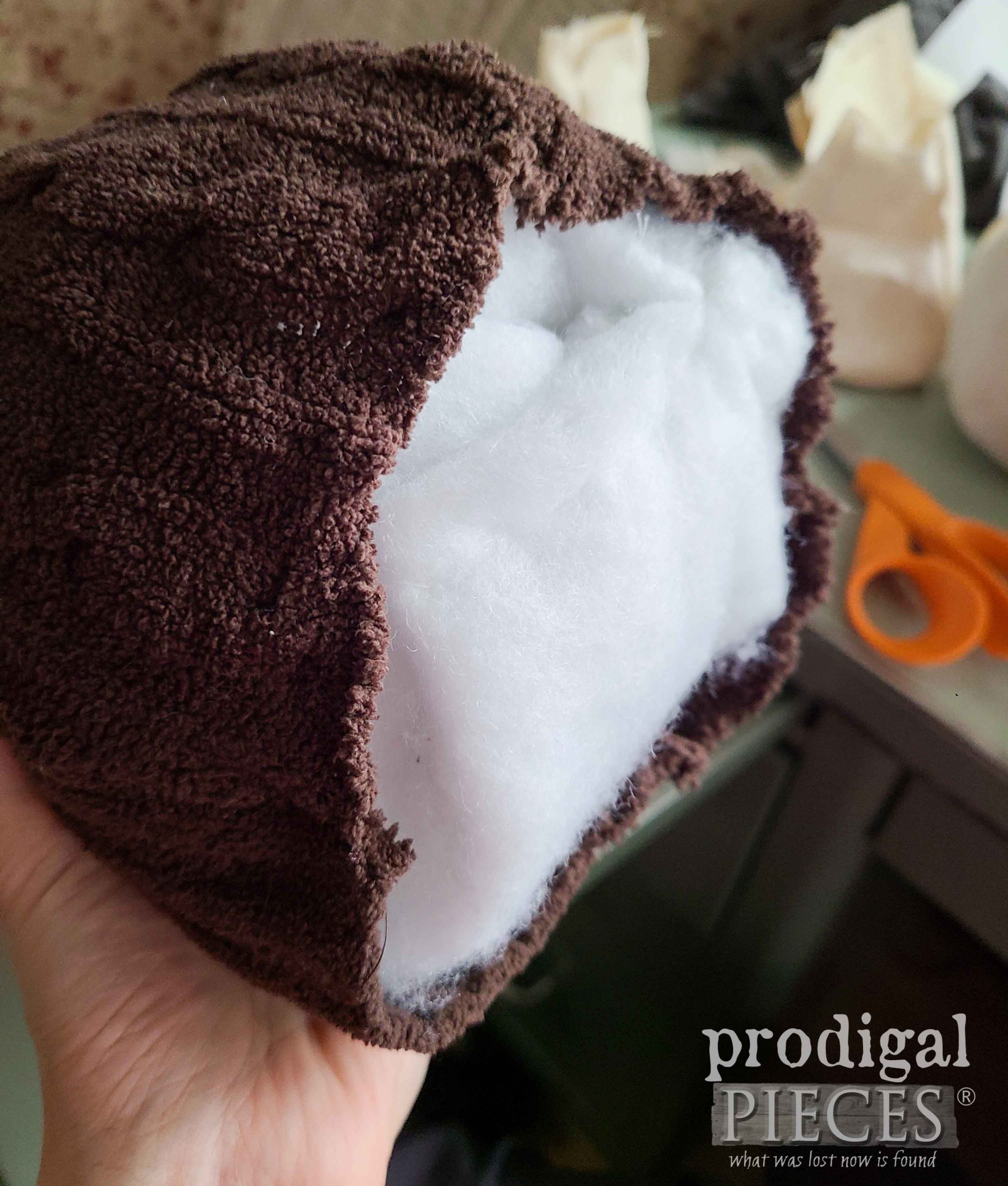Filling DIY Fabric Mushroom Morel by Larissa of Prodigal Pieces | prodigalpieces.com #prodigalpieces