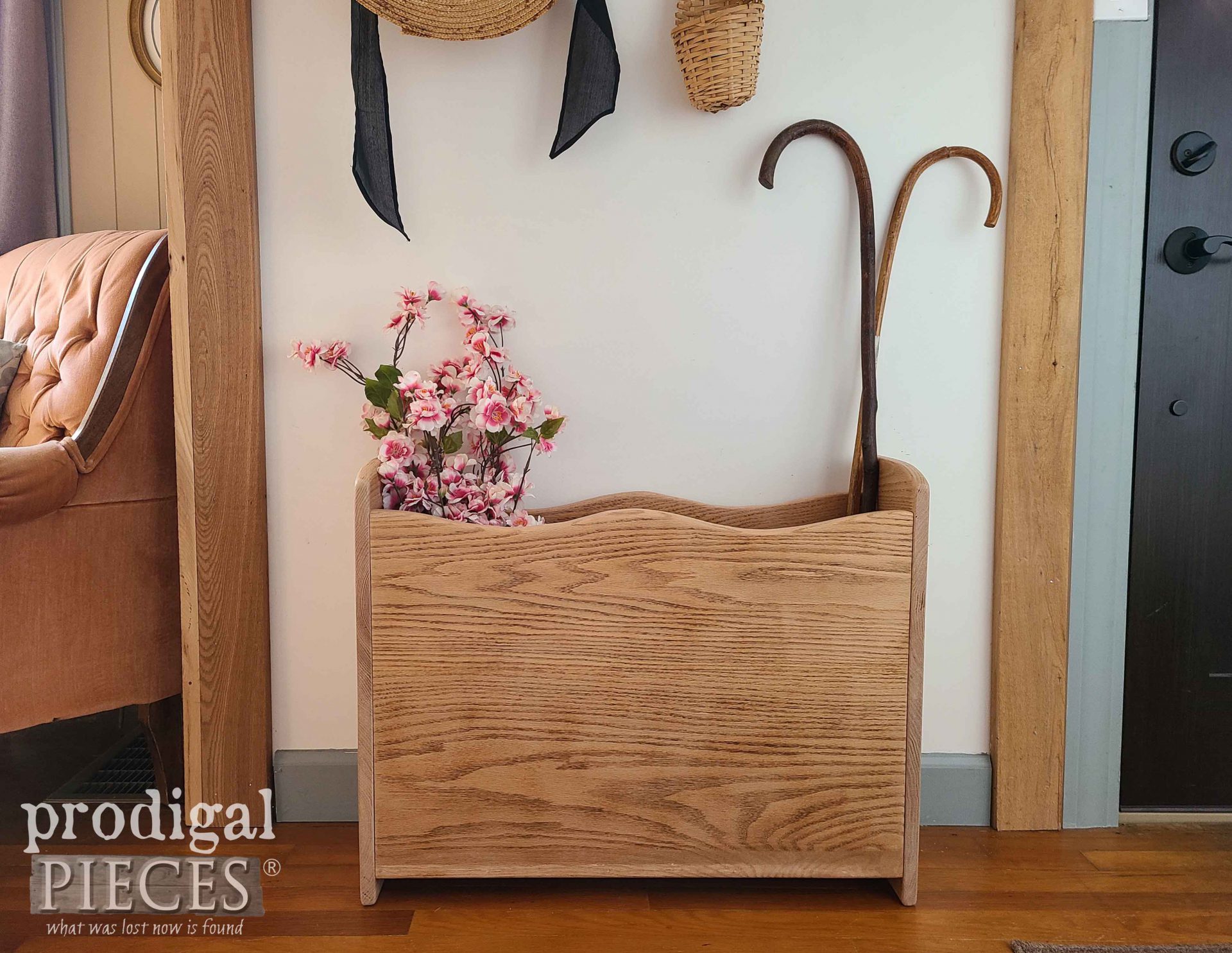 Handmade Oak Storage Bin from Broken Baby Cradle Upcycled by Larissa of Prodigal Pieces | prodigalpieces.com #prodigalpieces #handmade #home #furniture