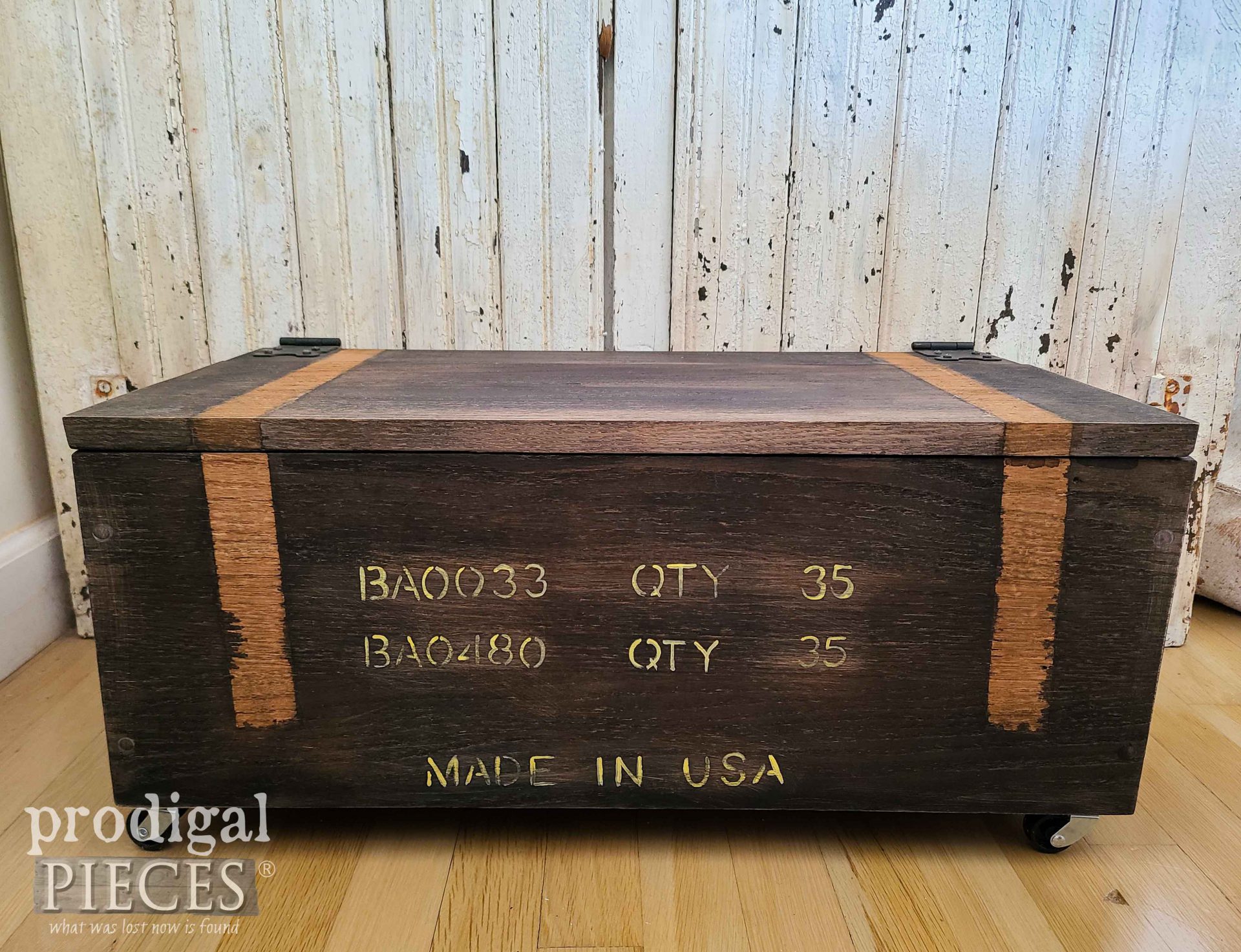 DIY Industiral Style Ammo Box Built from an Upcycled Broken Cradle by Larissa of Prodigal Pieces | prodigalpieces.com #prodigalpieces #diy #industrial #farmhouse