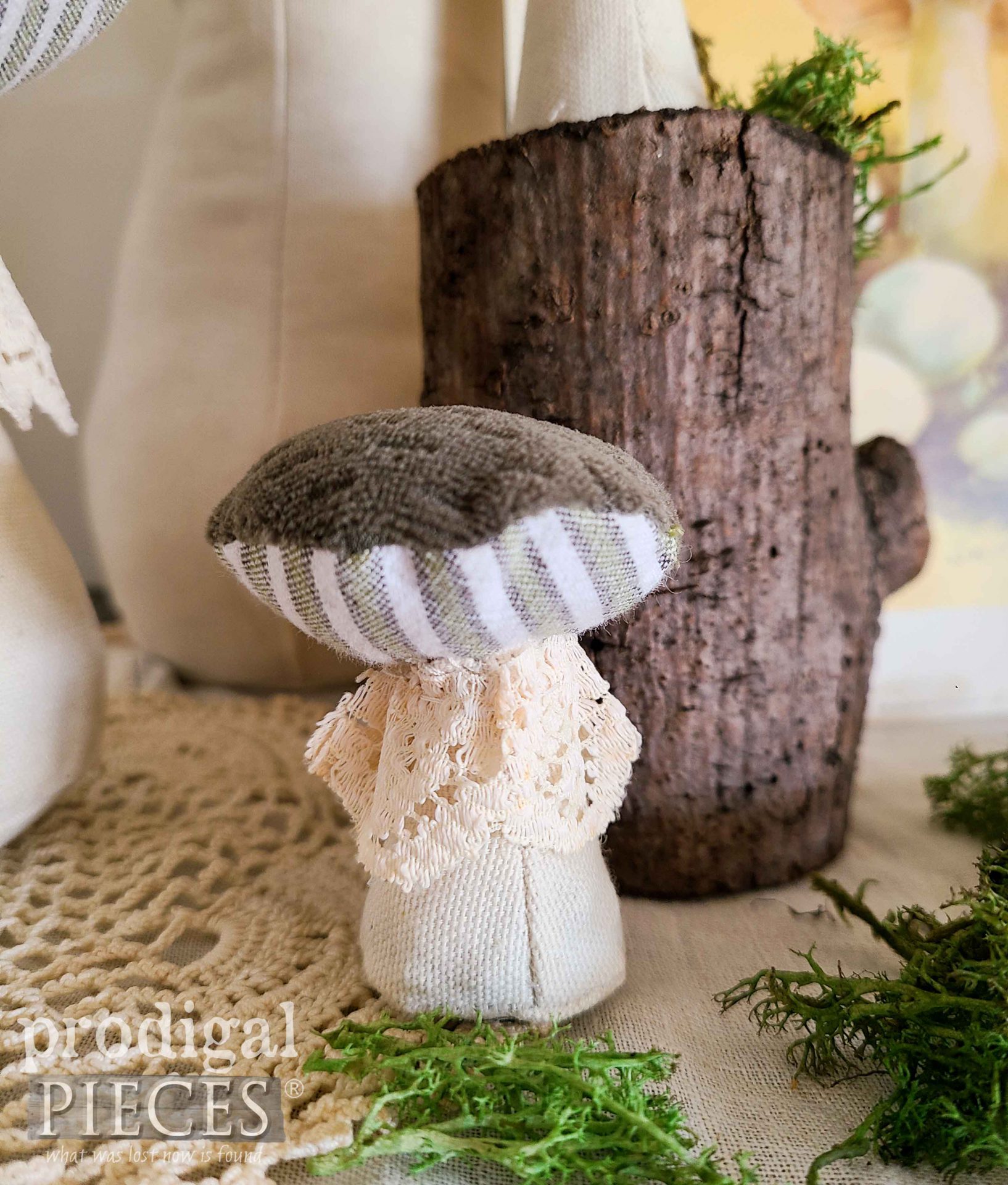 Little Fabric Toadstool Mushroom Created by Larissa of Prodigal Pieces | prodigalpieces.com #prodigalpieces