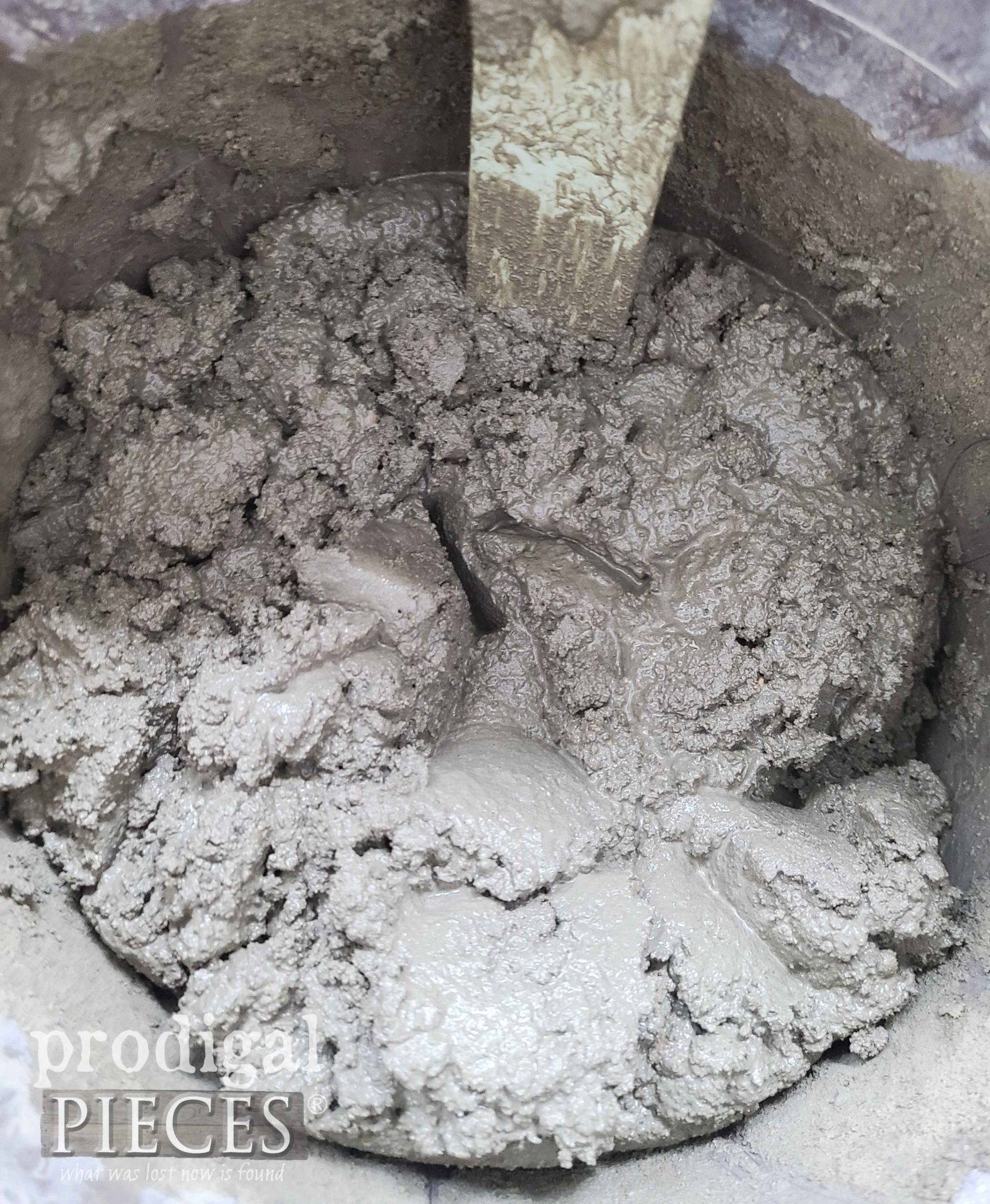 Mixing Concrete in Bucket | prodigalpieces.com