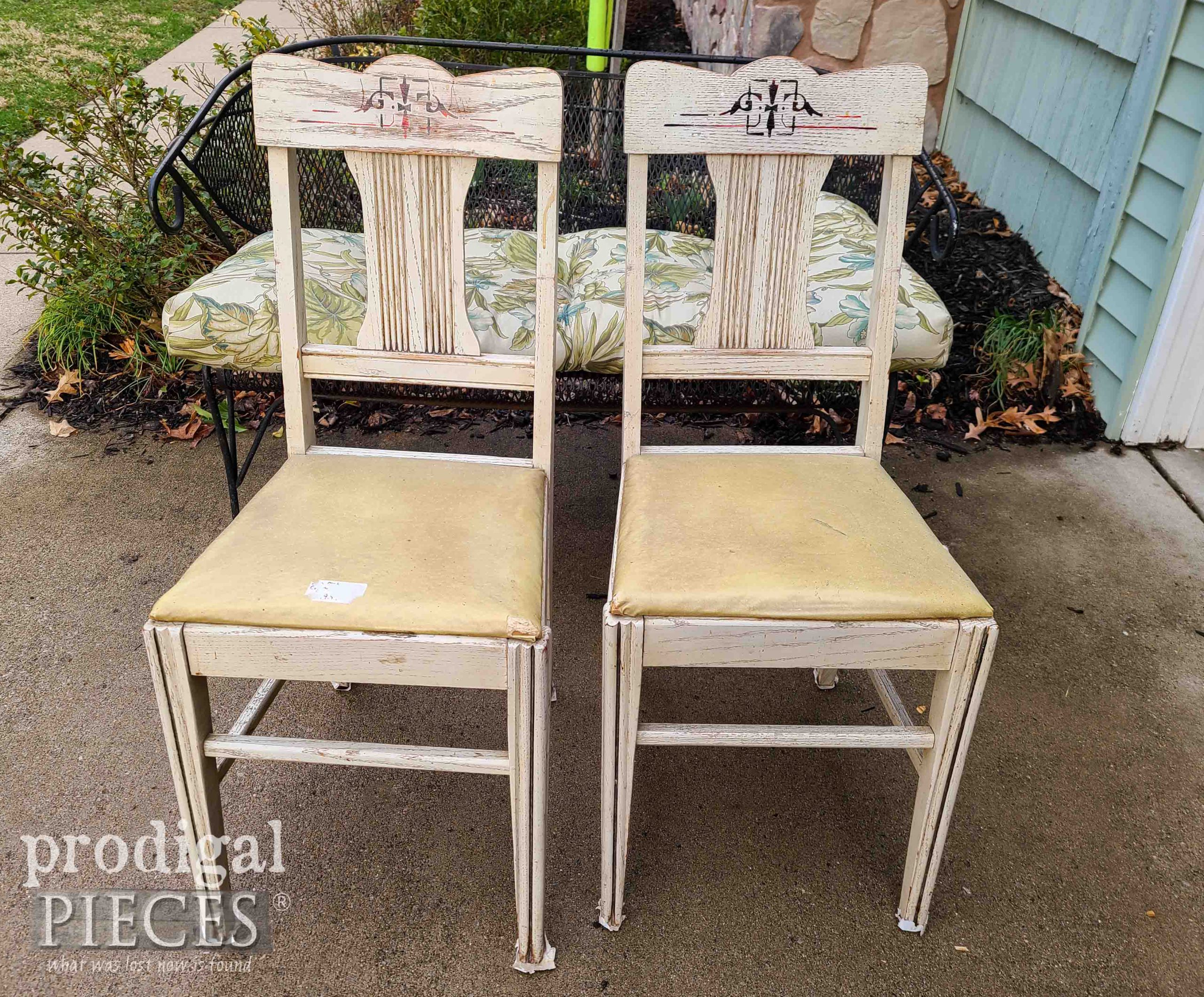 Old Chairs Before Upcycled by Larissa of Prodigal Pieces | prodigalpieces.com #prodigalpieces