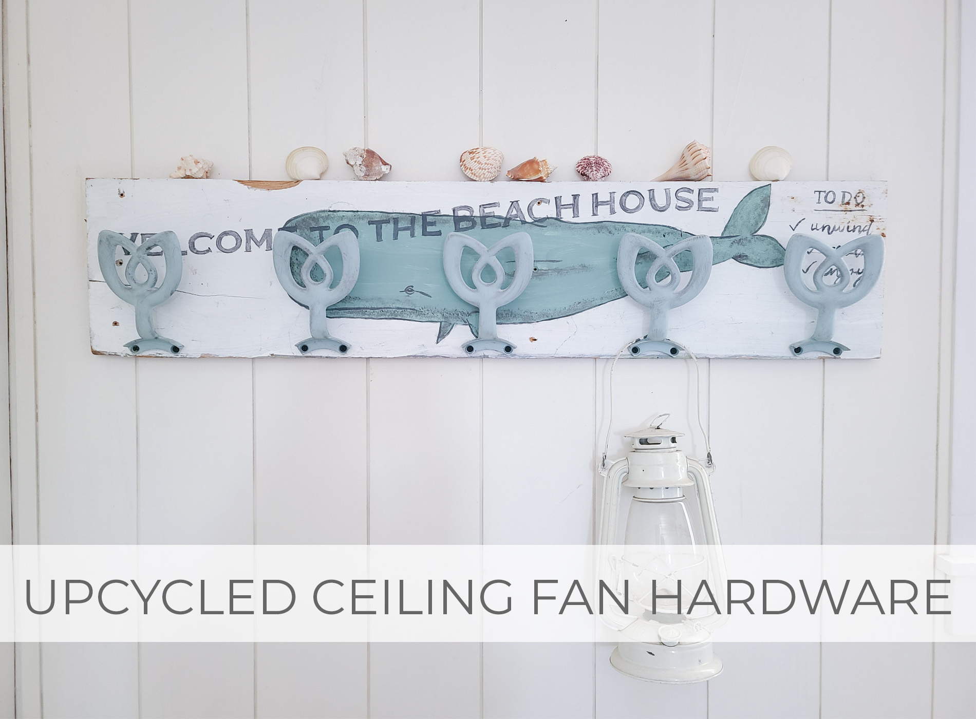 Repurposed Ceiling Fan Hardware into Coast Farmhouse Coat Rack by Larissa of Prodigal Pieces | prodigalpieces.com #prodigalpieces