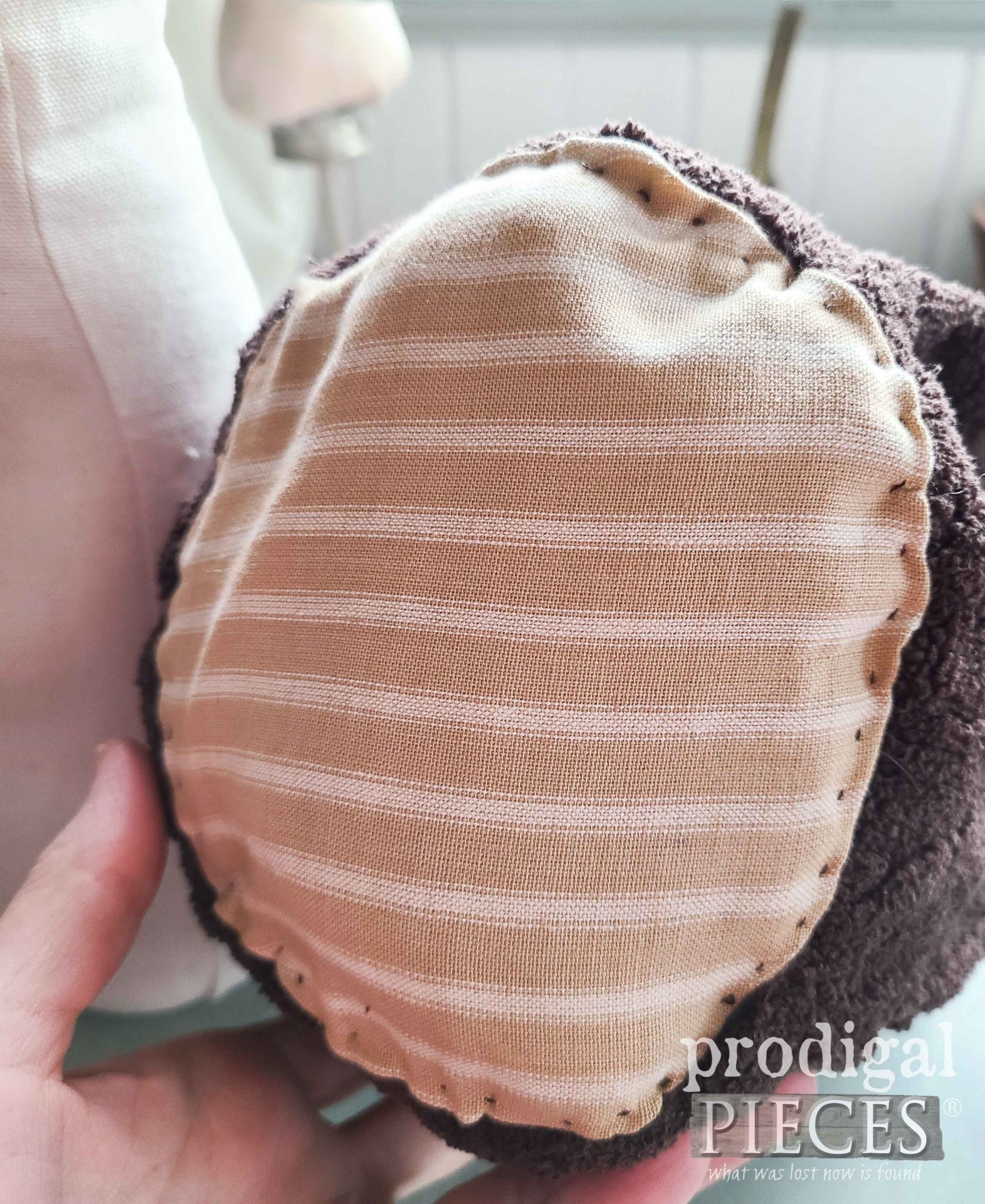 Striped Fabric for DIY Fabric Mushroom Morel | prodigalpieces.com