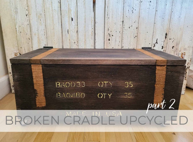 Upcycled Broken Cradle Ammo Box | prodigalpieces.com #prodigalpieces #farmhouse #diy