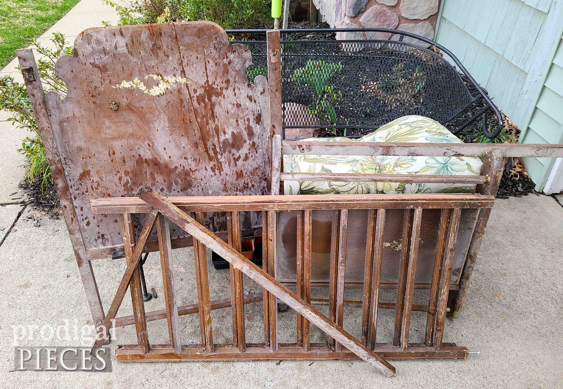 Vintage Baby Crib Before Makeover by Larissa of Prodigal Pieces | prodigalpieces.com #prodigalpieces