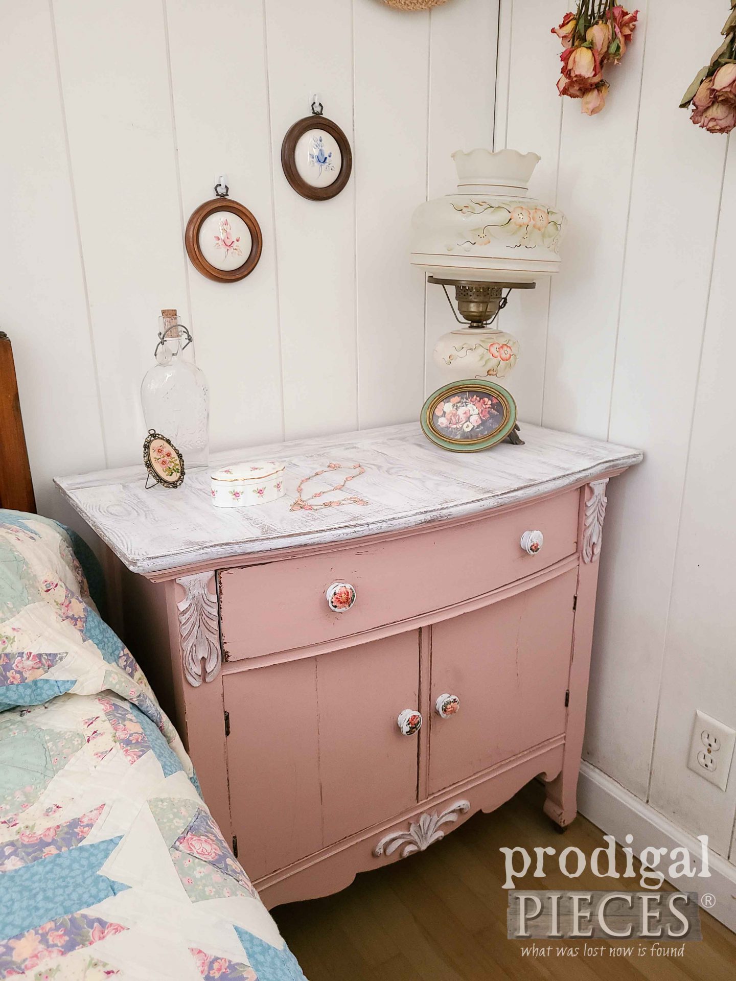 Shabby Chic Pink Wash Stand by Prodigal Pieces | prodigalpieces.com #prodigalpieces #furniture
