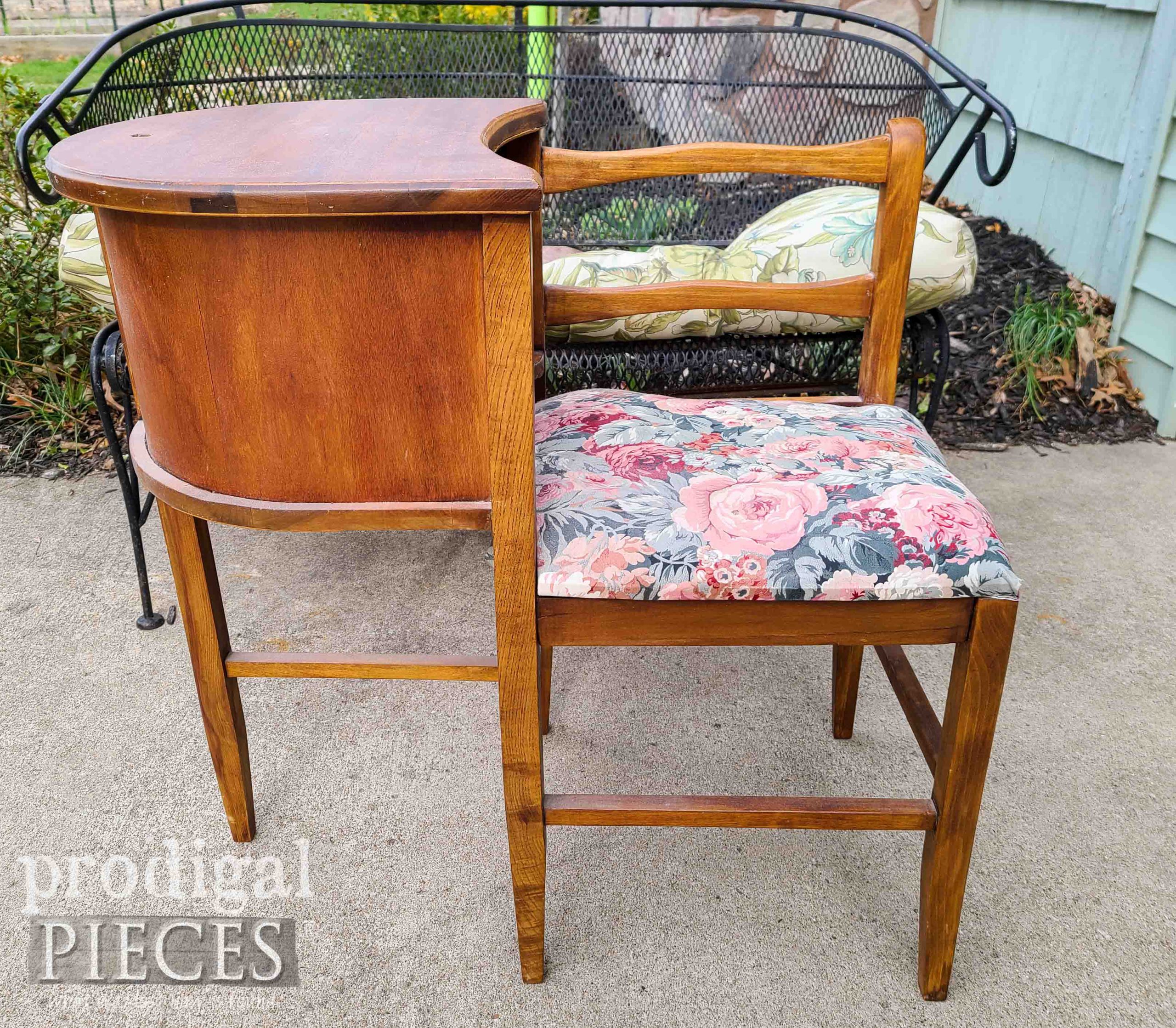 Vintage Gossip Chair Before Makeover by Larissa of Prodigal Pieces | prodigalpieces.com