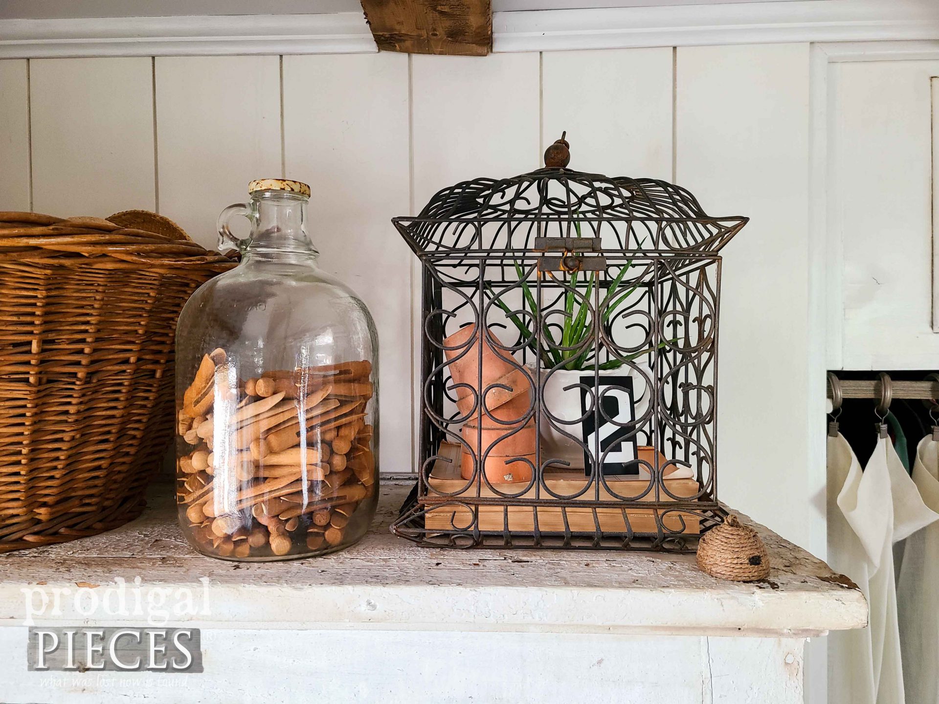 Ornate Wire Vintage Bird Cage for Home Decor by Larissa of Prodigal Pieces | prodigalpieces.com #prodigalpieces #vintage #homedecor #farmhouse