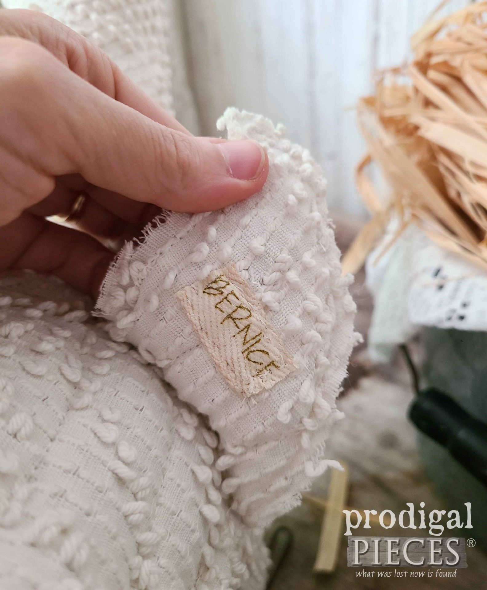 Bernice the Chenille Chicken from Upcycled Bedspread by Larissa of Prodigal Pieces | prodigalpieces.com #prodigalpieces