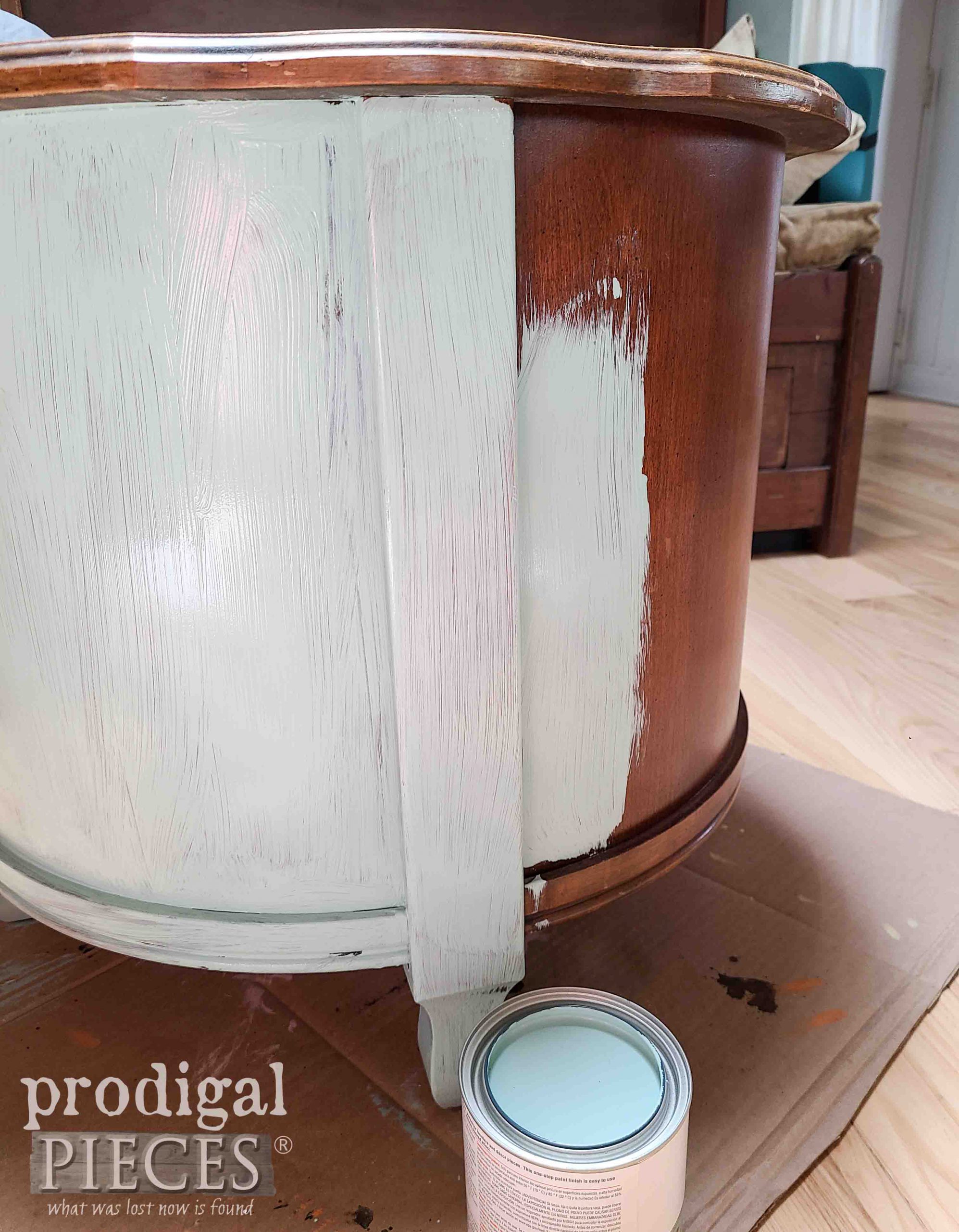 Blue Paint on Vintage French Provincial Side Table | prodigalpieces.com