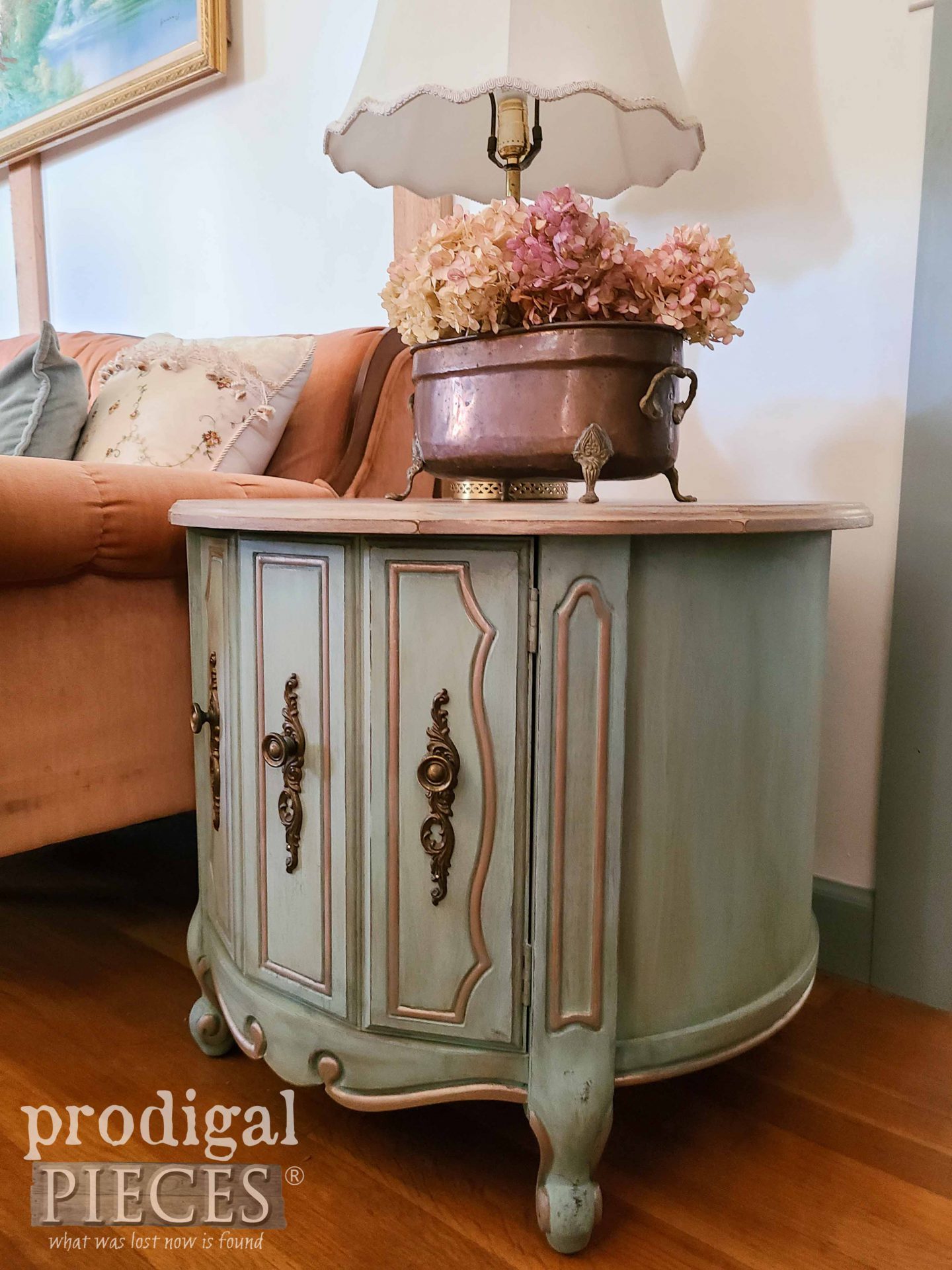 Vintage Mersman Side Table in French Provincial Blue by Larissa of Prodigal Pieces | prodigalpieces.com #prodigalpieces #homedecor #furniture #vintage