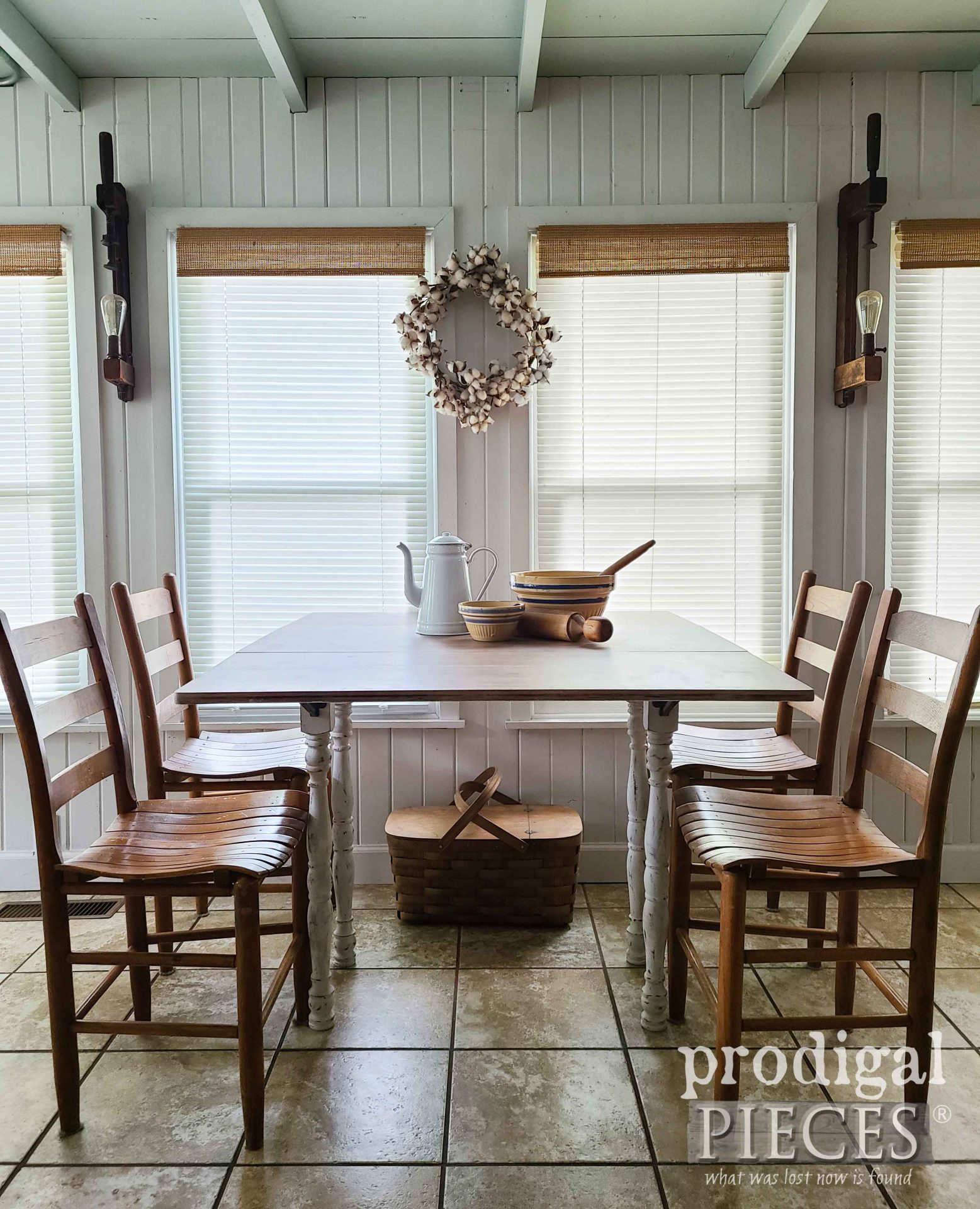 Vintage Farmhouse Drop-Leaf Dining Table & Chairs by Larissa of Prodigal Pieces | prodigalpieces.com #prodigalpieces #farmhouse #dining #diy #vintage