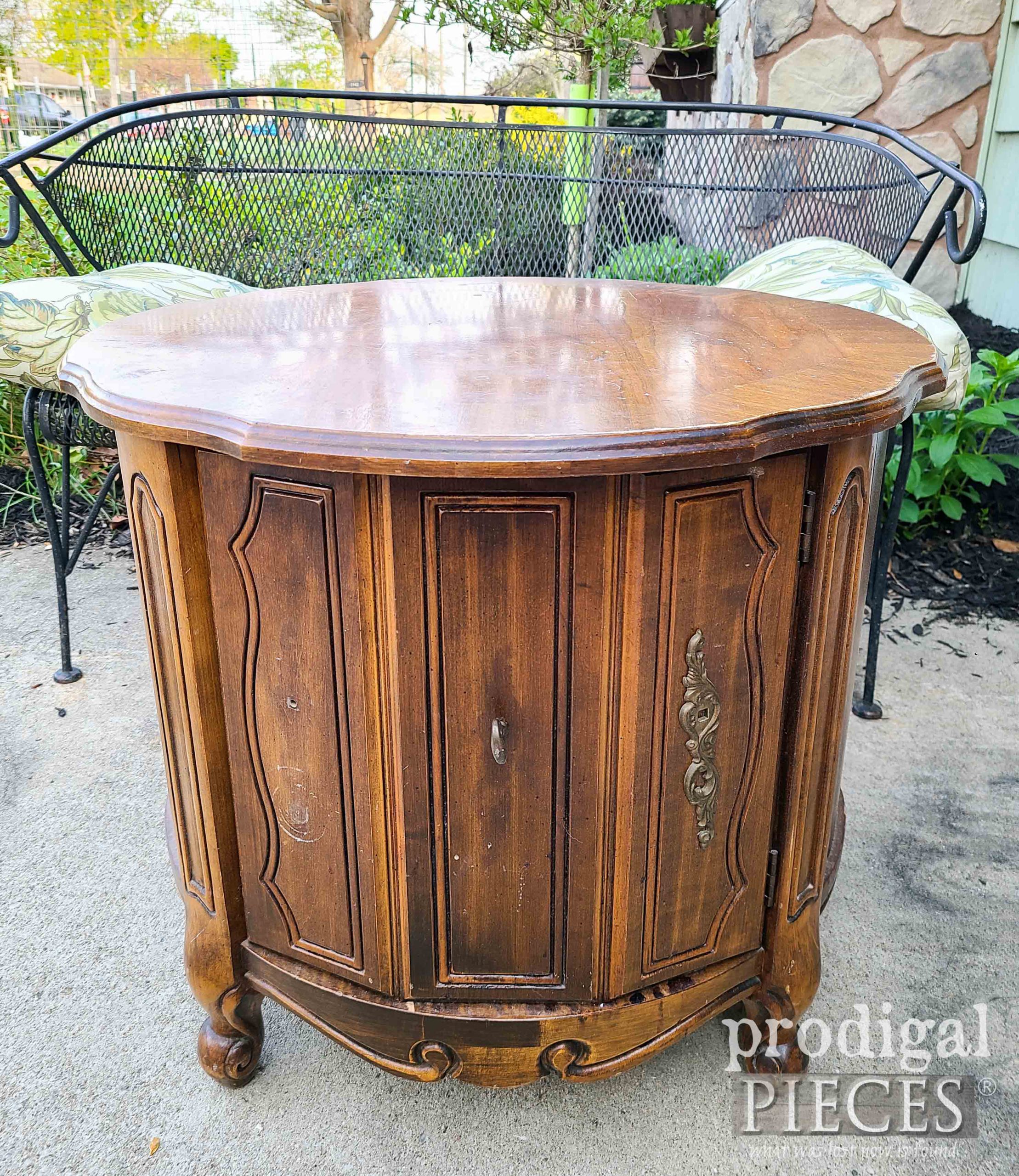 Vintage Mersman French Provincial Side Table Before Makeover by Larissa of Prodigal Pieces | prodigalpieces.com #prodigalpieces