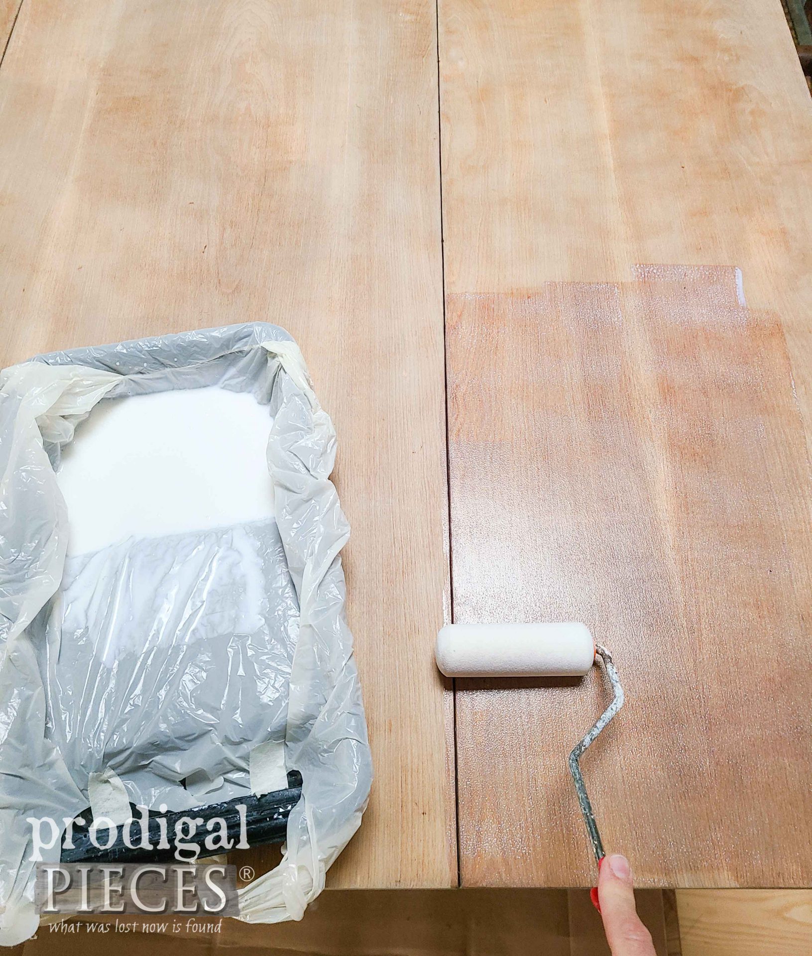 Applying a Matte Poly Topcoat to Drop-Leaf Dining Table Top | prodigalpieces.com