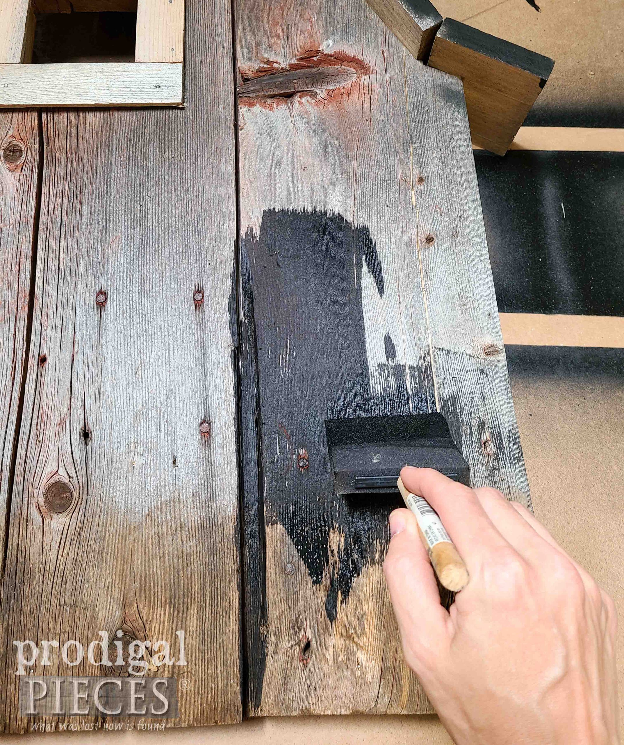 Staining Reclaimed Wood Barn with Reactive Stain | prodigalpieces.com