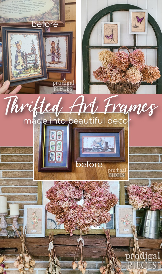 Grab those thrift store frames and upcycle them into art to make your own home story. Tutorial at Prodigal Pieces | prodigalpieces.com #prodigalpieces #thrifted #diy #art #farmhouse
