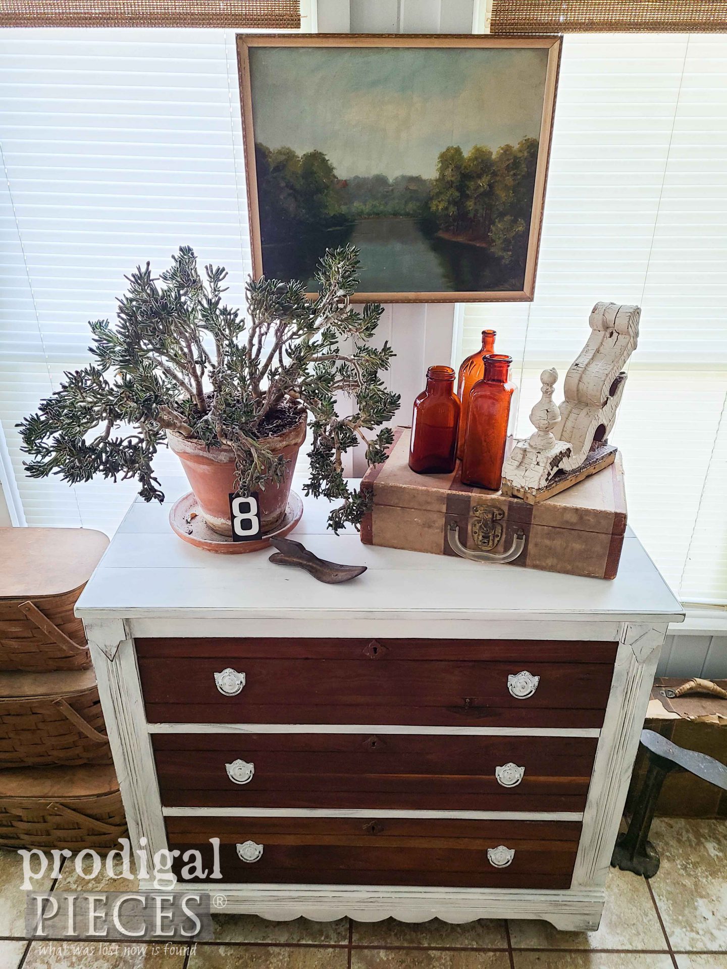 Top View of Antique Chest of Drawers Restored by Larissa of Prodigal Pieces | prodigalpieces.com #prodigalpieces #rustic #farmhouse #diy