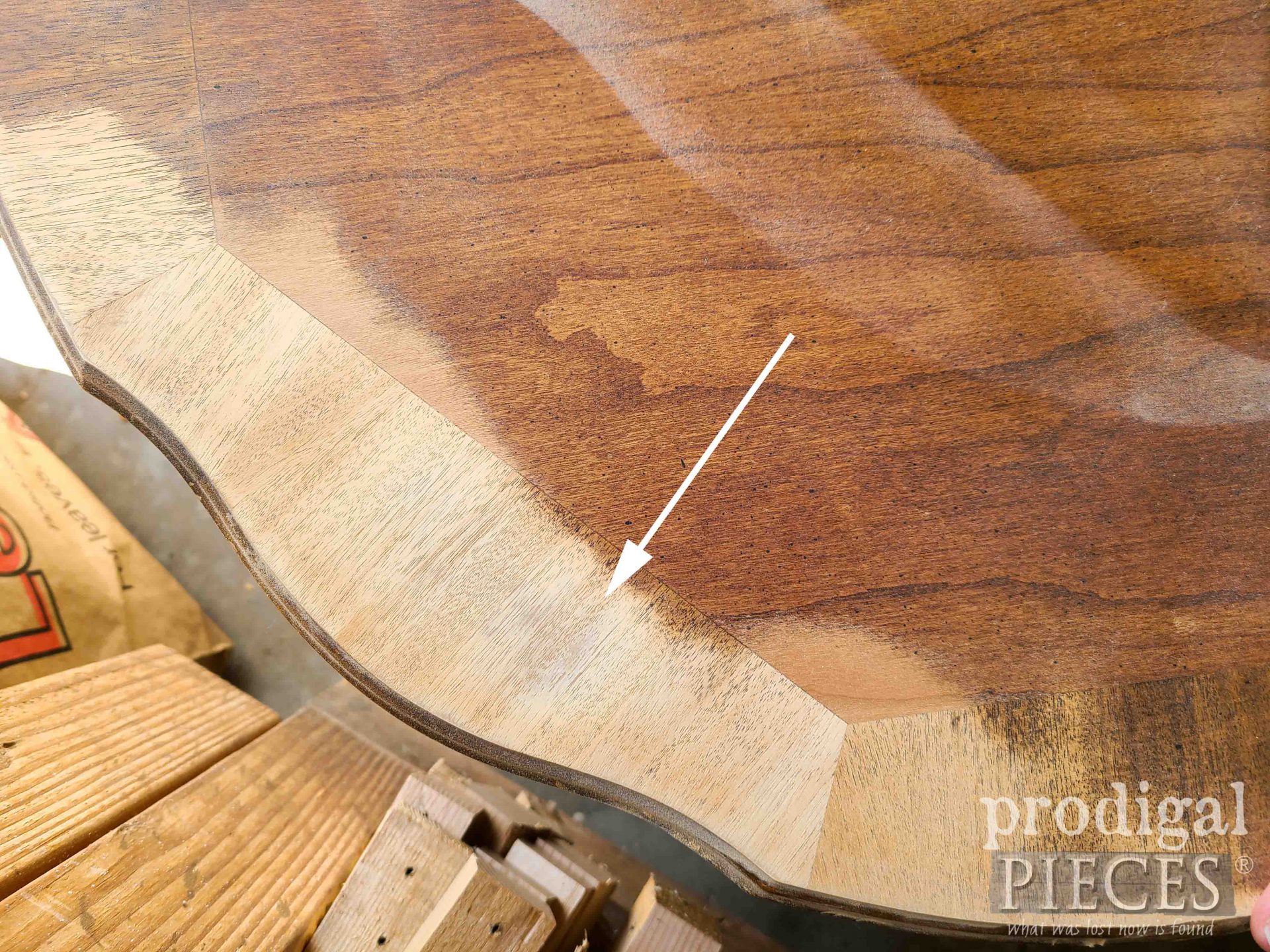 Worn Veneer Table Top | prodigalpieces.com