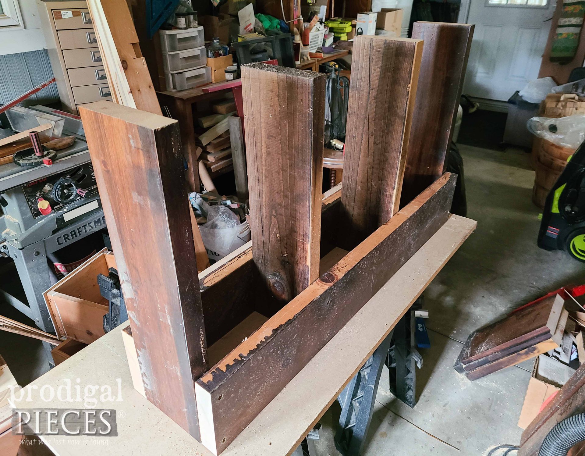 Building DIY Weight Rack from Reclaimed Wood for Fit Over 40 | prodigalpieces.com #prodigalpieces