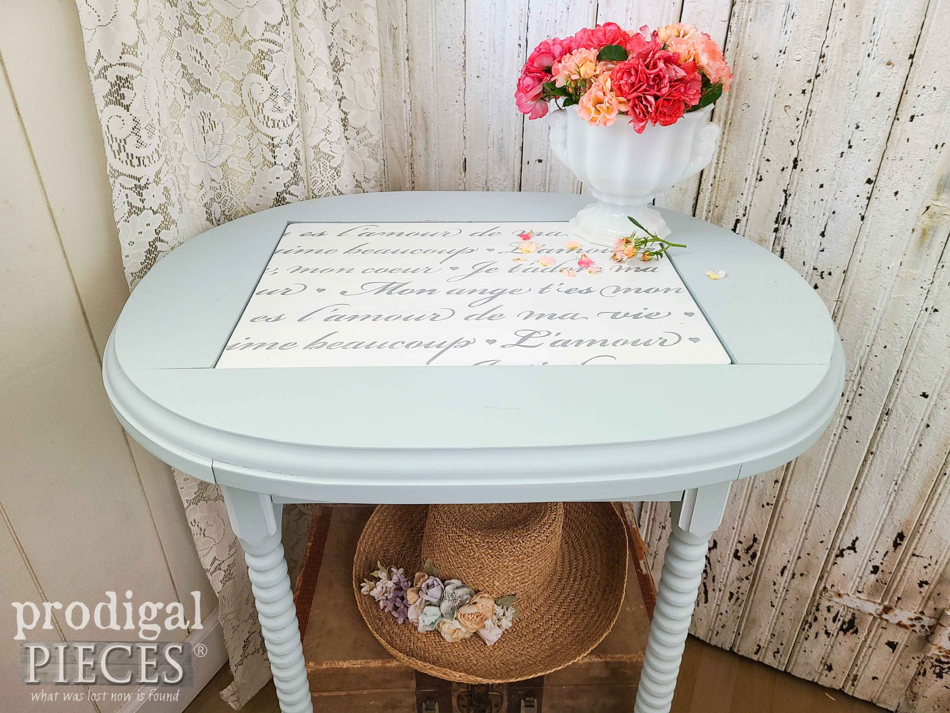 French Chic Accent Table with Marble Inset | How to Paint Marble by Larissa of Prodigal Pieces | prodigalpieces.com #prodigalpieces #french #shabbychic