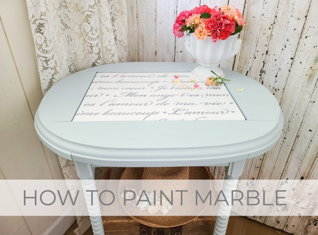 How to Paint Marble on Antique Side Table | Prodigal Pieces | prodigalpieces.com #prodigalpieces