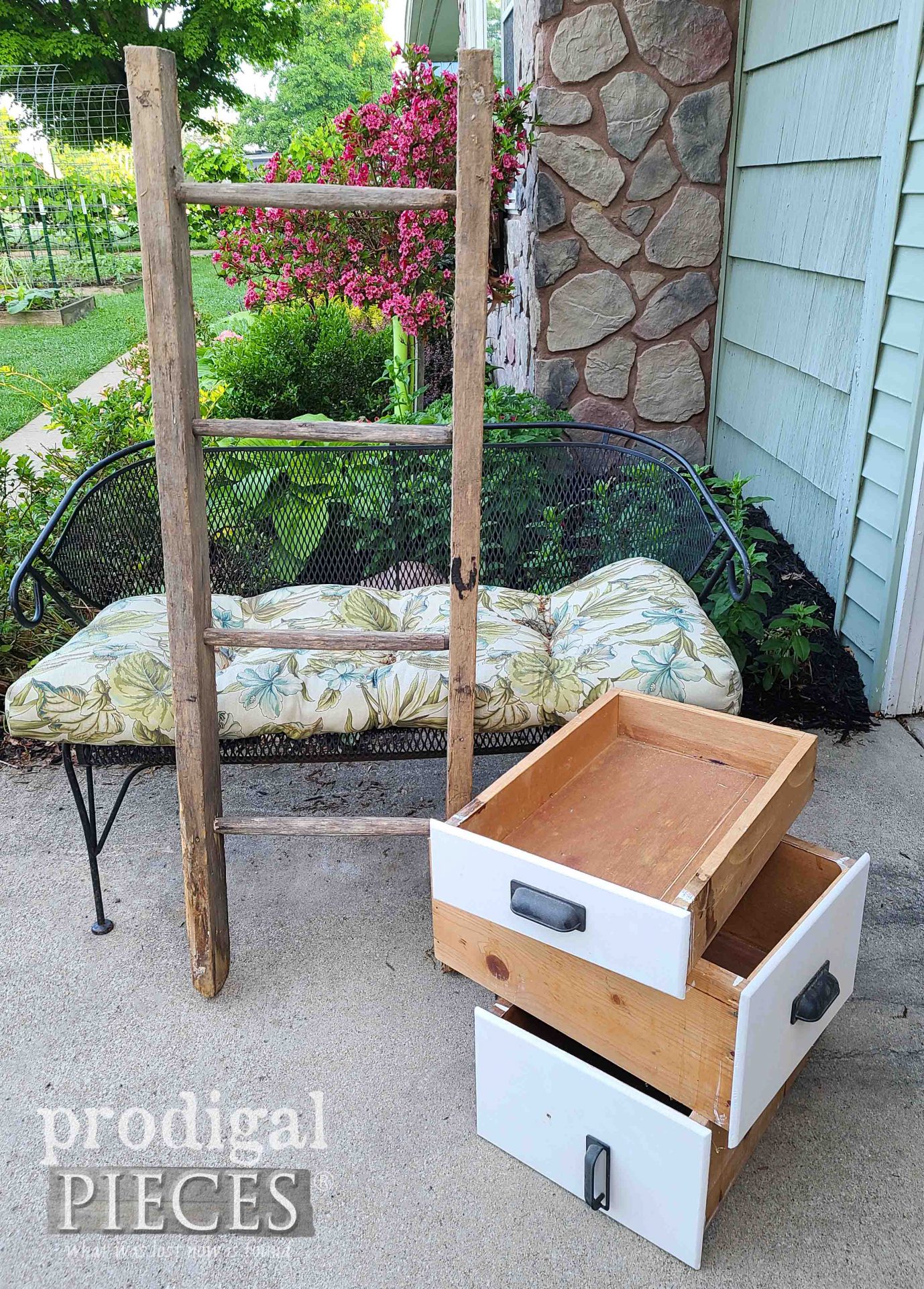 Curbside Drawers and Ladder Before Upcycle by Larissa of Prodigal Pieces | prodigalpieces.com