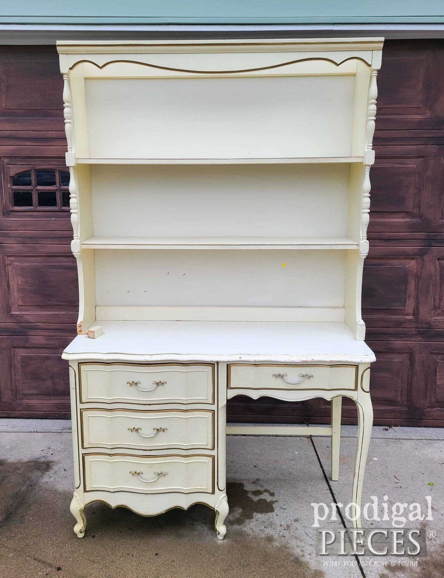 Vintage French Provincial Desk Before Makeover by Larissa of Prodigal Pieces | prodigalpieces.com