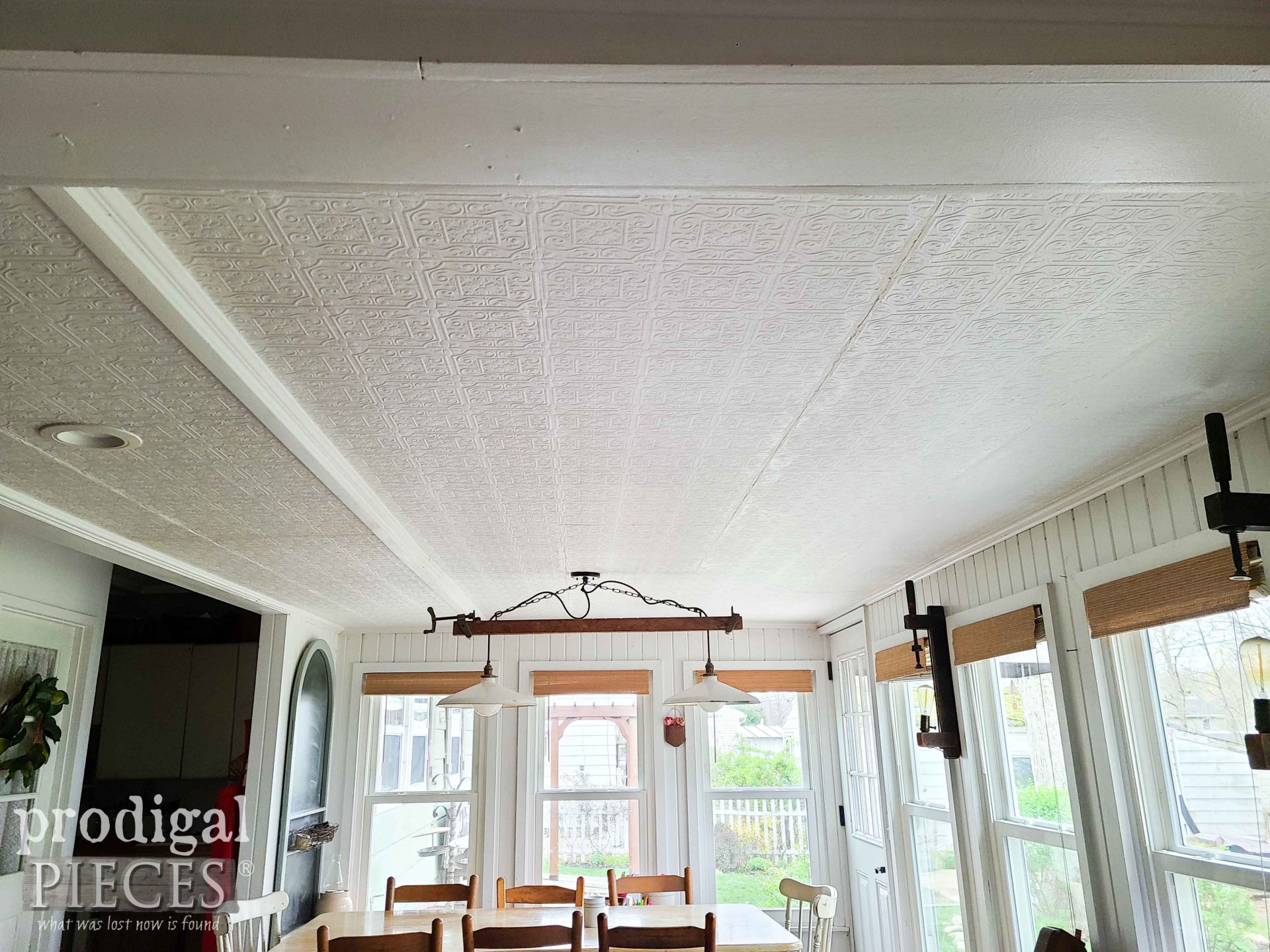 Dining Room Ceiling Before Remodel | prodigalpieces.com #prodigalpieces