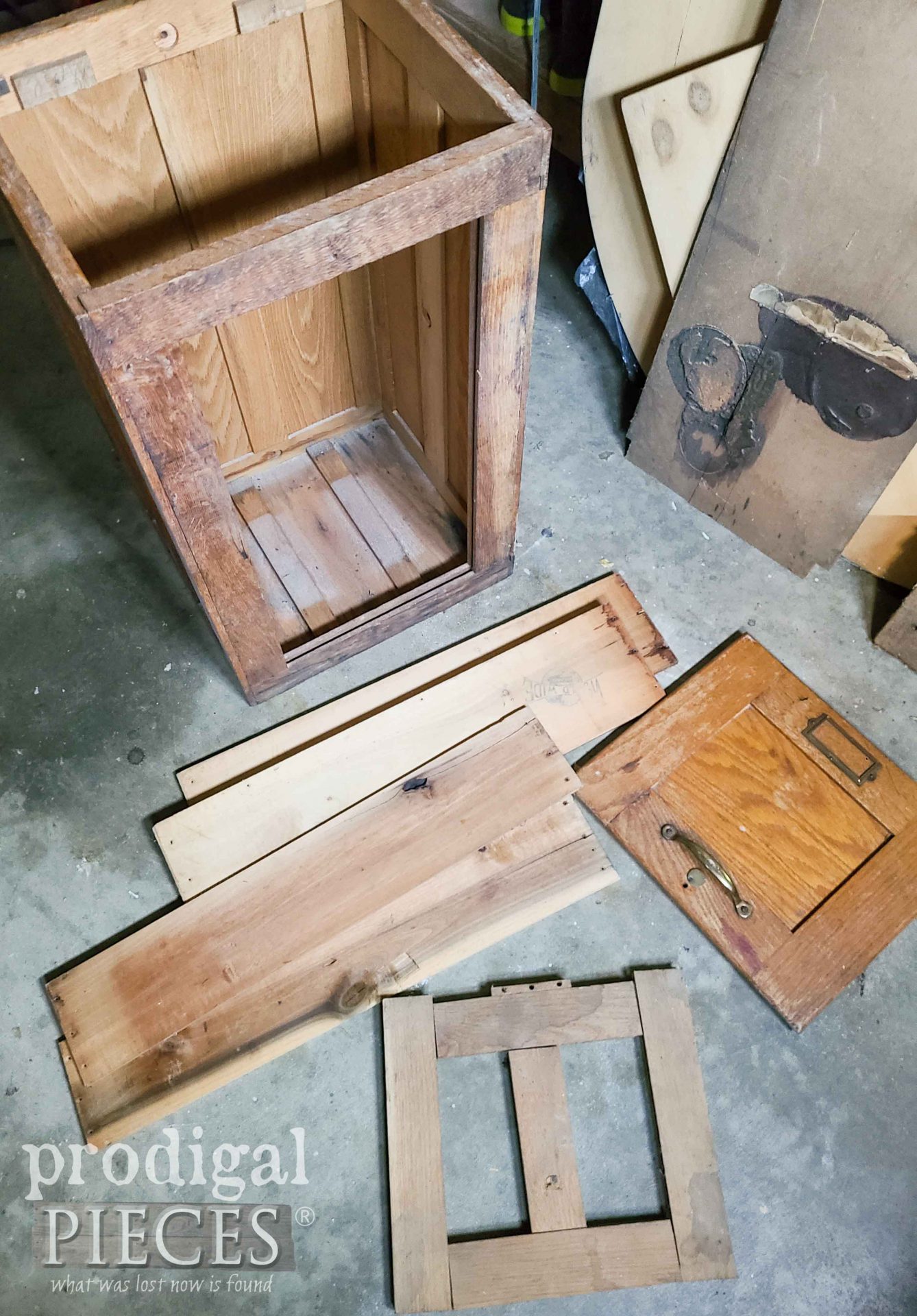 Dissassembled Antique Filing Cabinet Drawer | prodigalpieces.com #prodigalpieces
