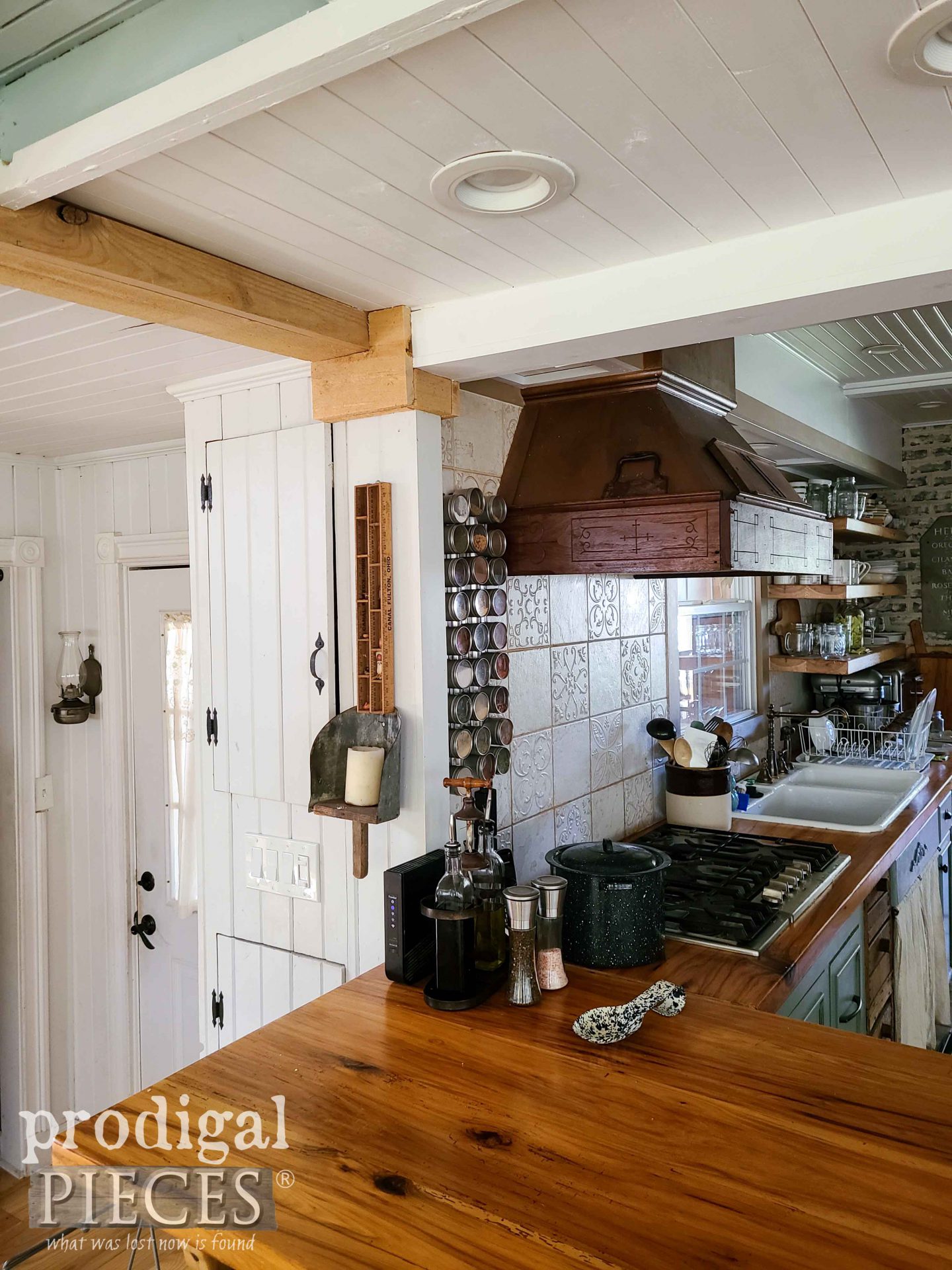 Farmhouse Kitchen Detail with Reclaimed Wood by Larissa of Prodigal Pieces | prodigalpieces.com #prodigalpieces