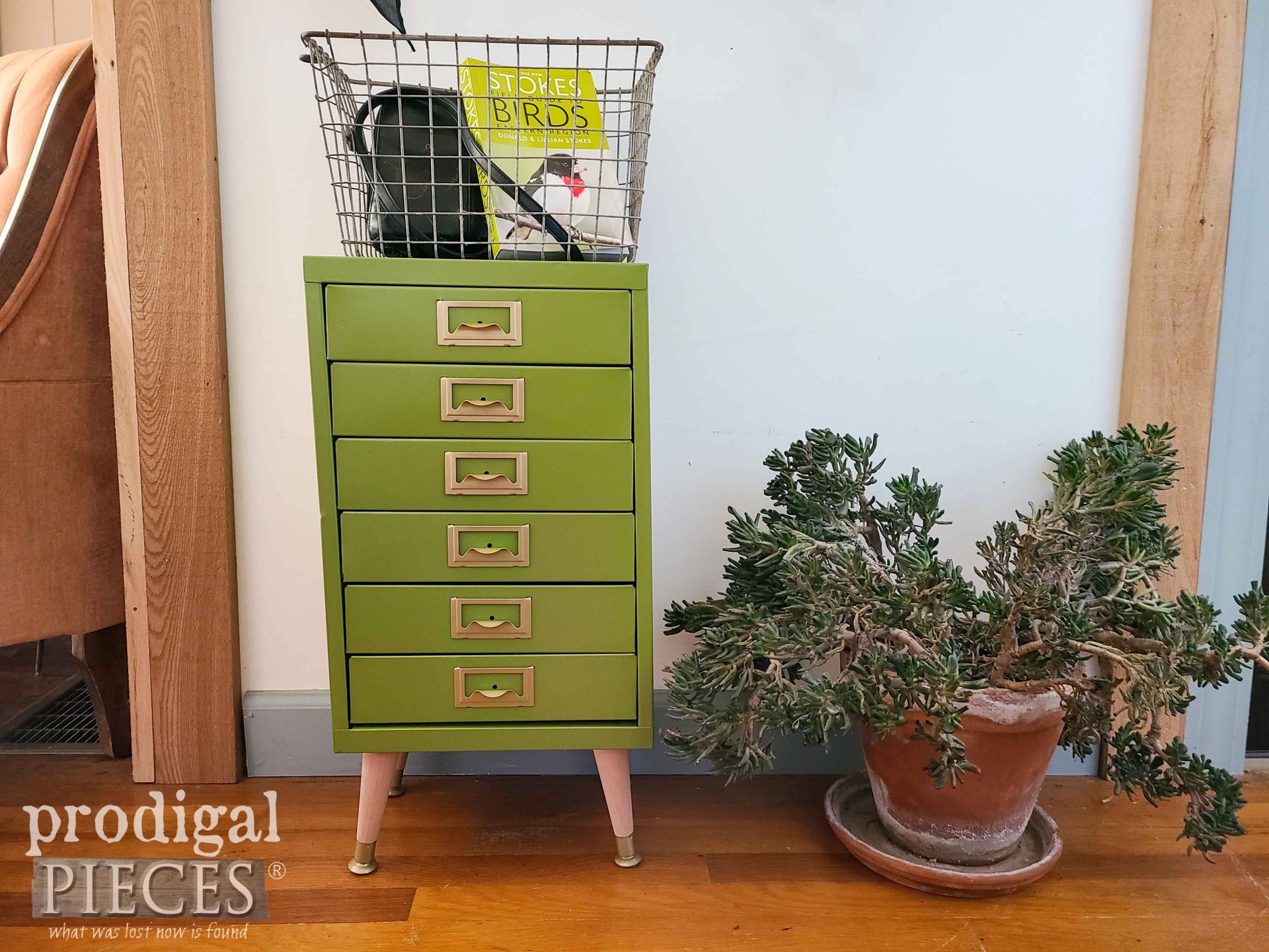 Filing Cabinet Stand on Mid Century Legs by Larissa of Prodigal Pieces | prodigalpieces.com #prodigalpieces #midcentury #boho #furniture