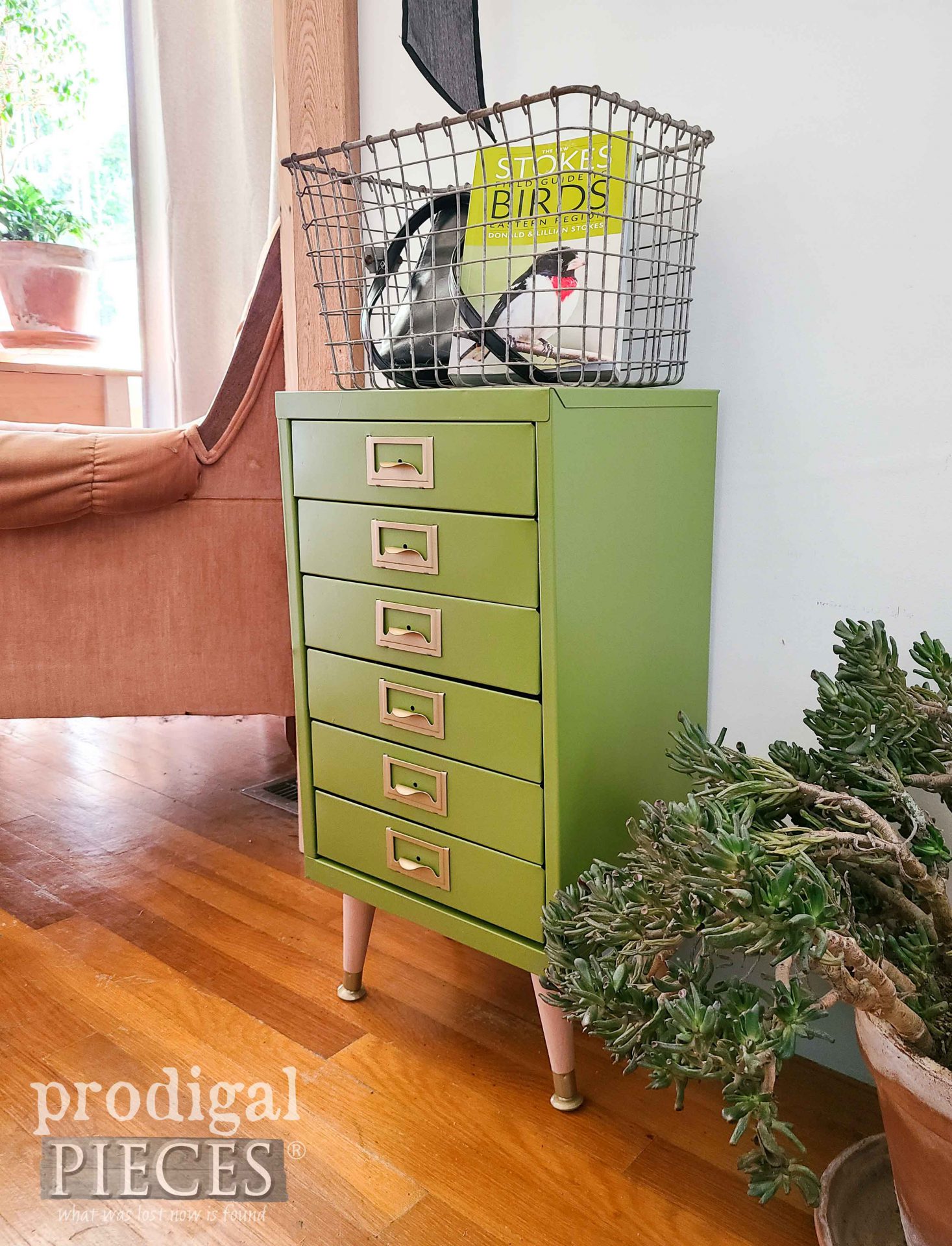 Mid Century Modern Filing Cabinet in Green by Larissa of Prodigal Pieces | prodigalpieces.com #prodigalpieces #midcentury #modern