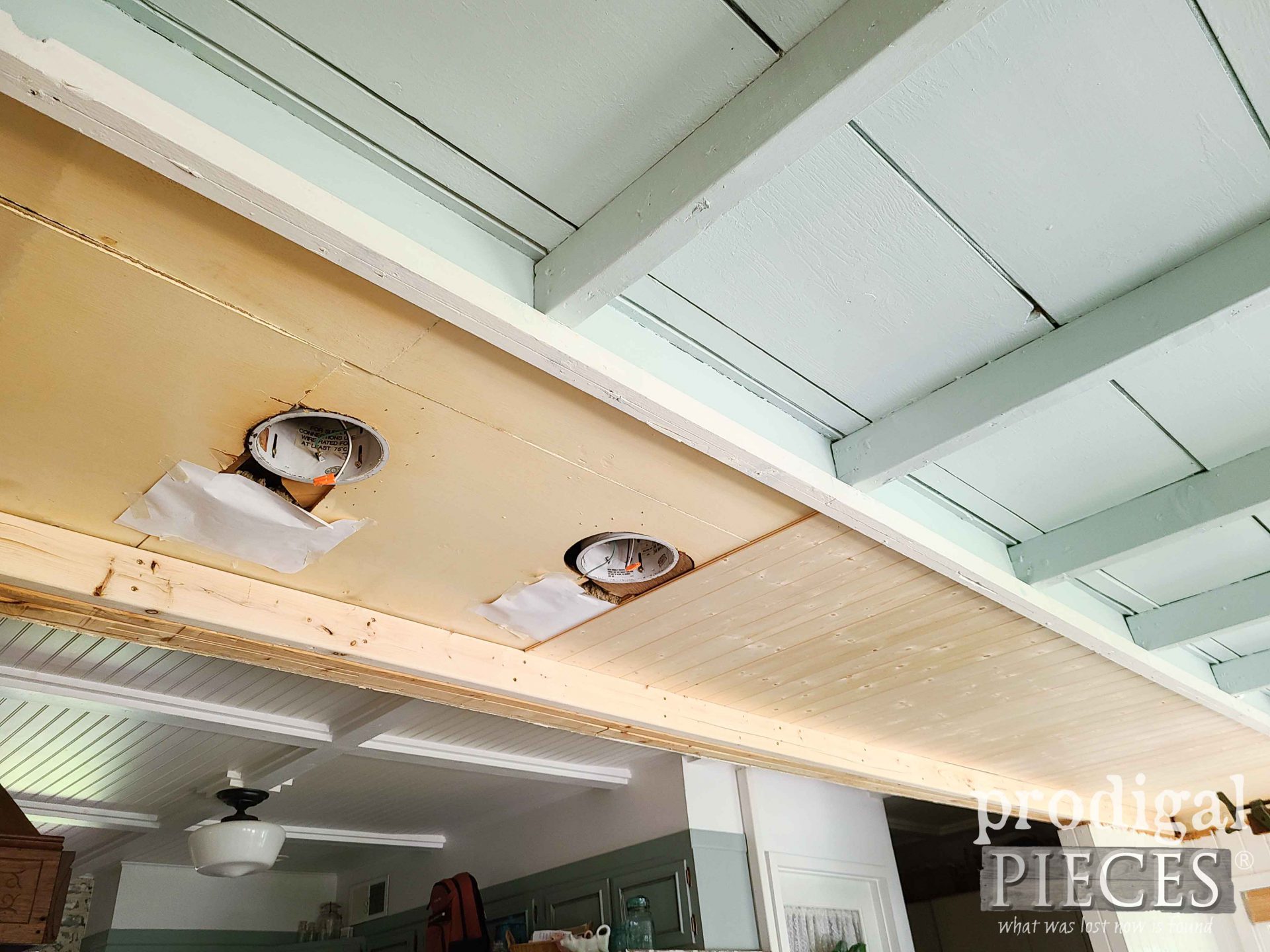 DIY Planked Dining Room Ceiling | prodigalpieces.com #prodigalpieces