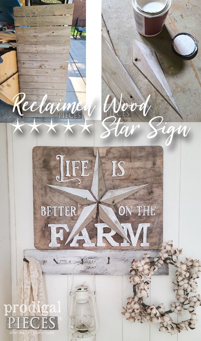 Create a reclaimed wood star from curbside wood to add interest to your home by Larissa of Prodigal Pieces | prodigalpieces.com #prodigalpieces #farmhouse