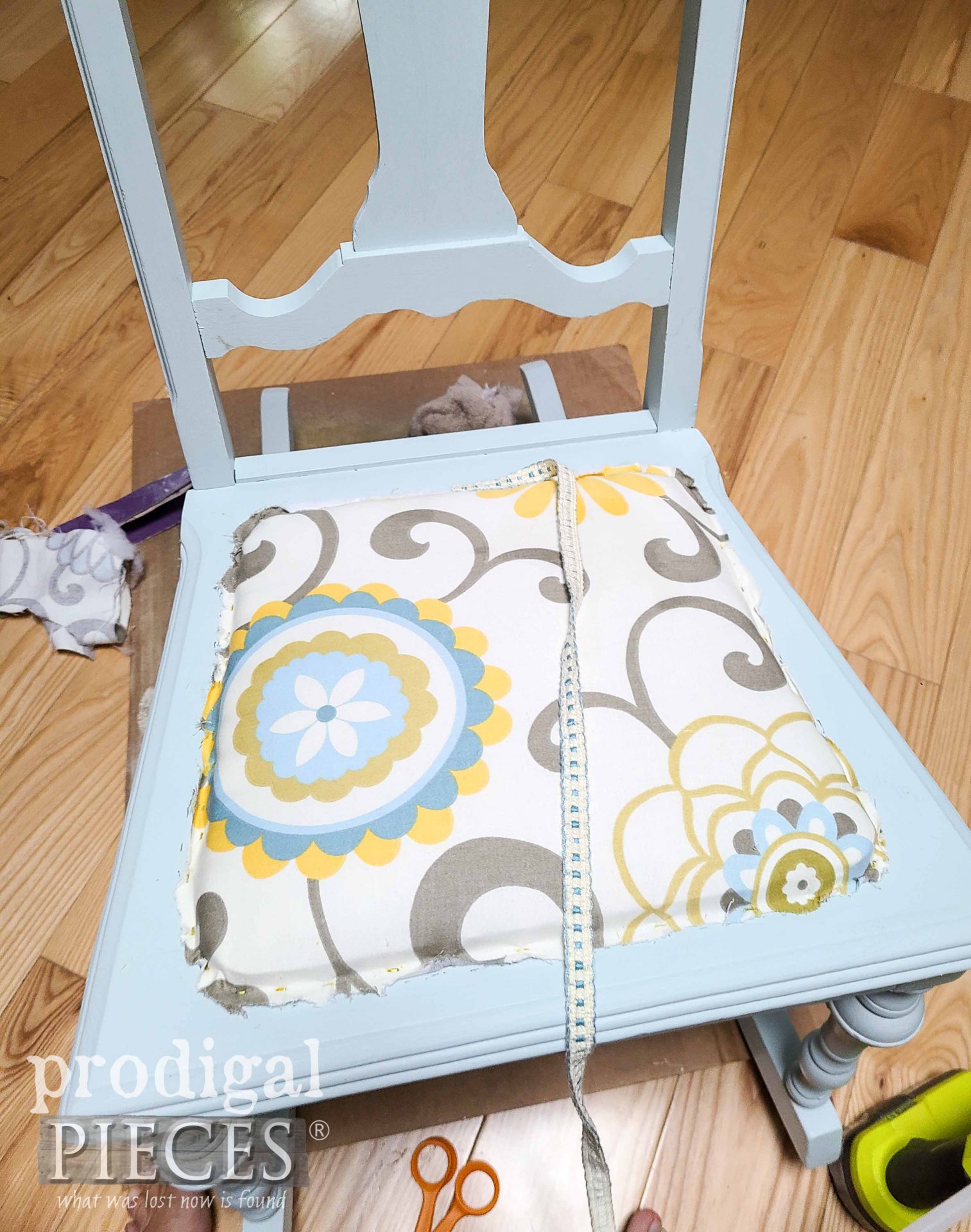 Antique Sewing Rocking Chair Upholstery | prodigalpieces.com #prodigalpieces