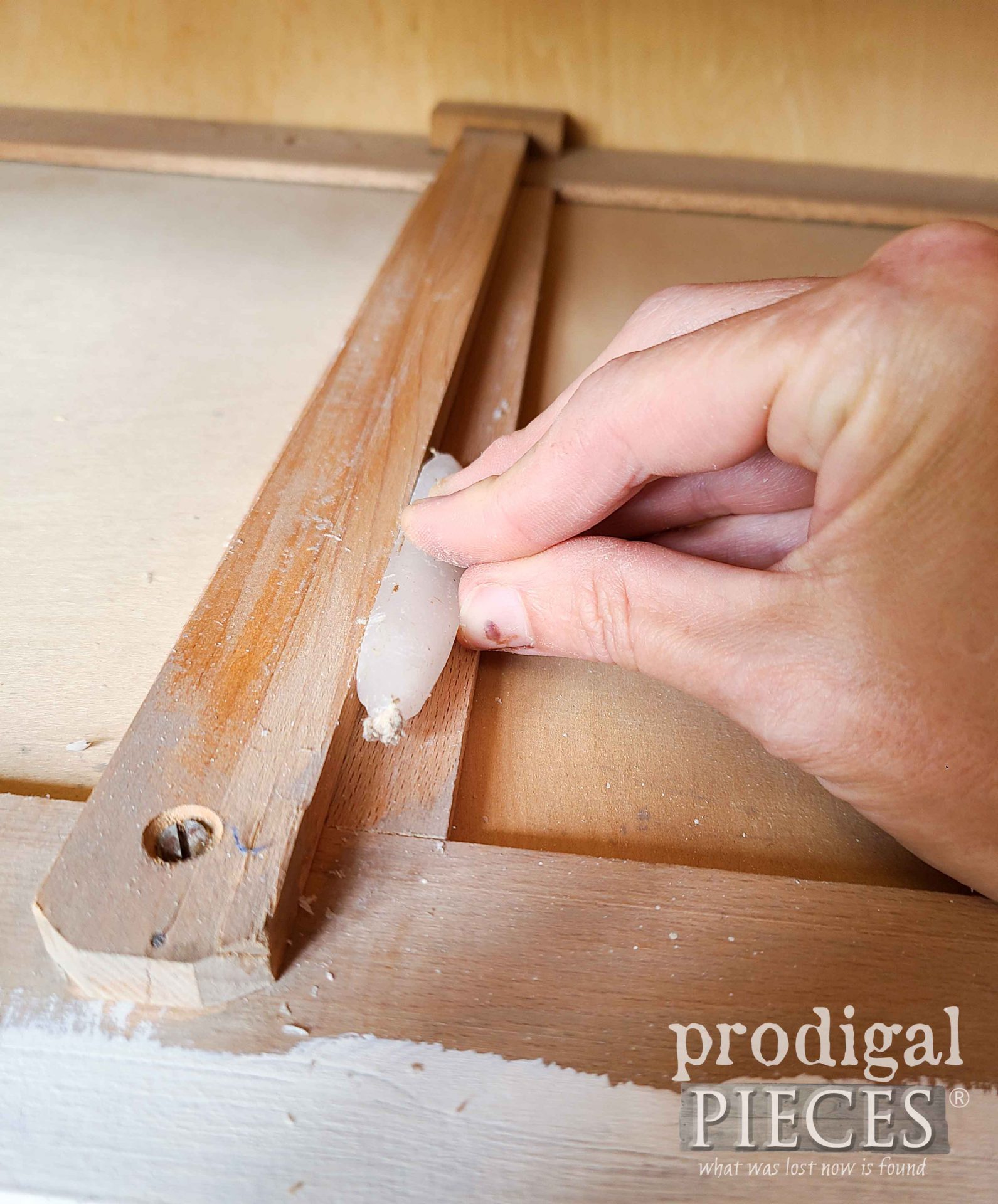 Waxing Drawer Guides | prodigalpieces.com #prodigalpieces